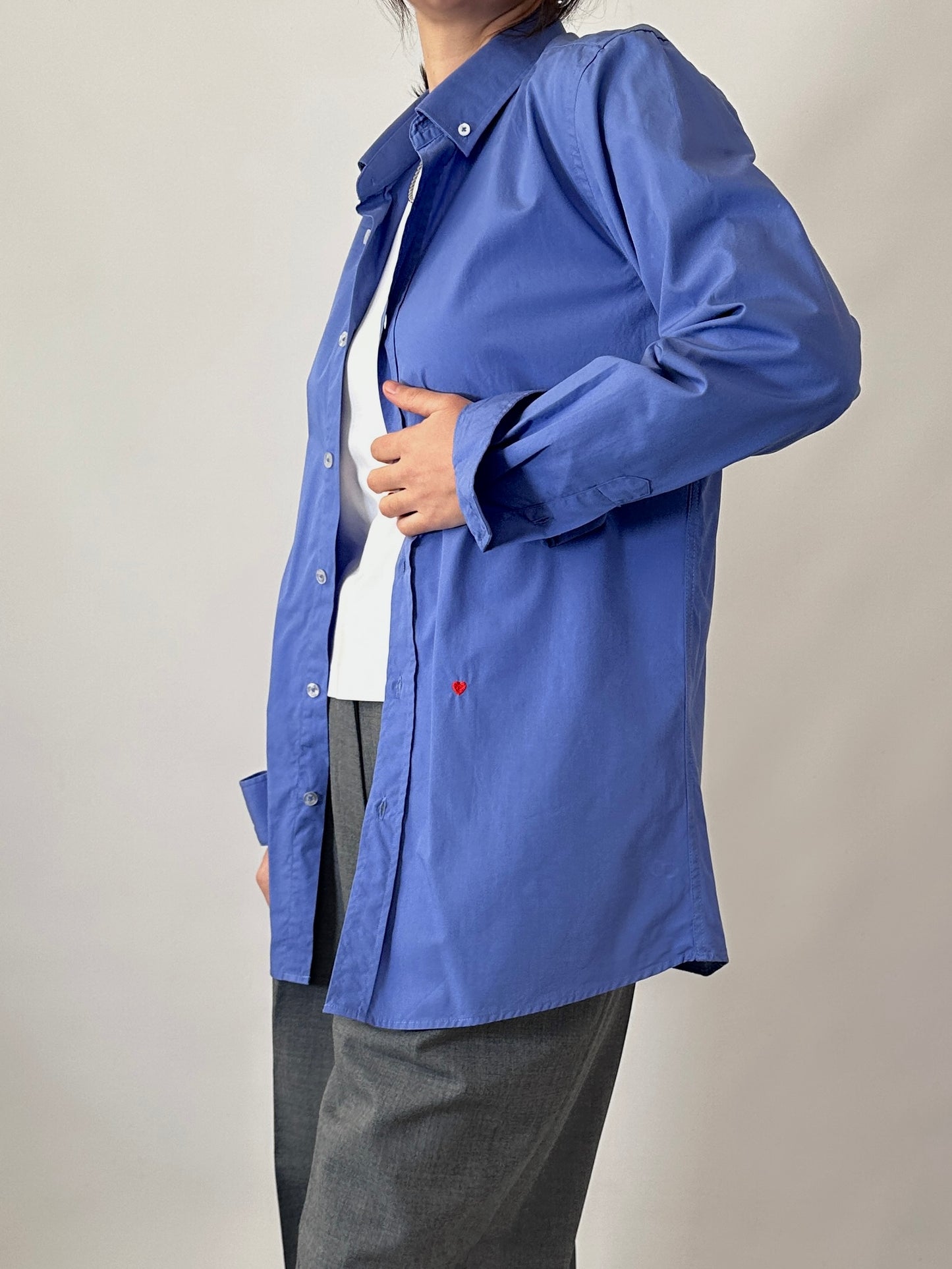 Moschino heart-embroidered cotton shirt