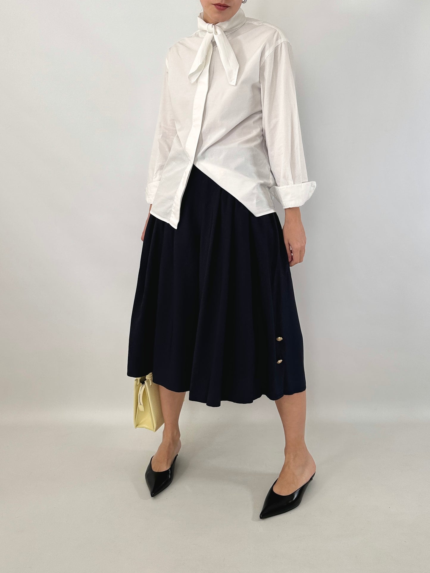 Wide-leg blue culottes