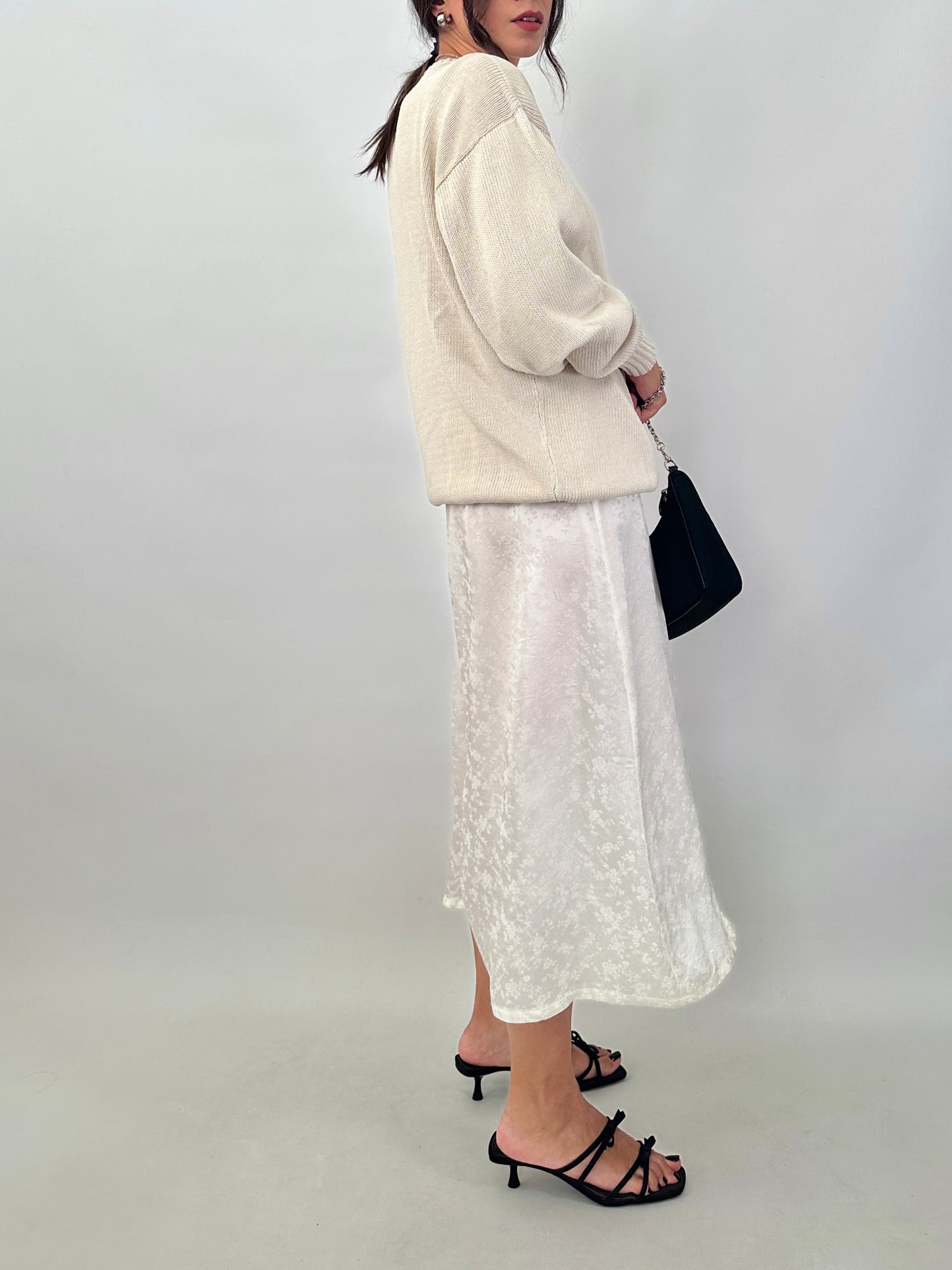 Oversized knitted cotton sweater