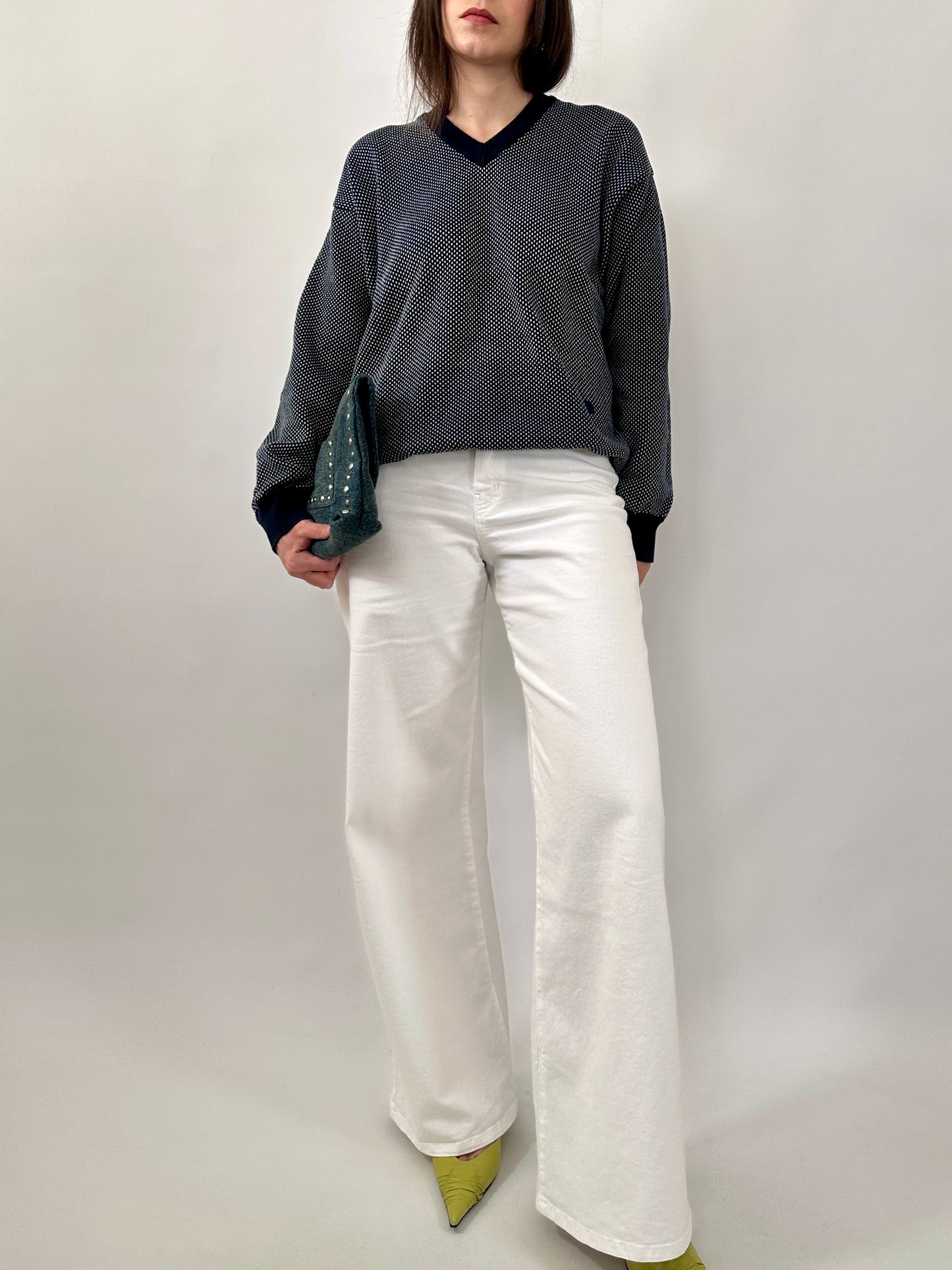 Vintage Valentino Microdot Pure Cotton Sweater