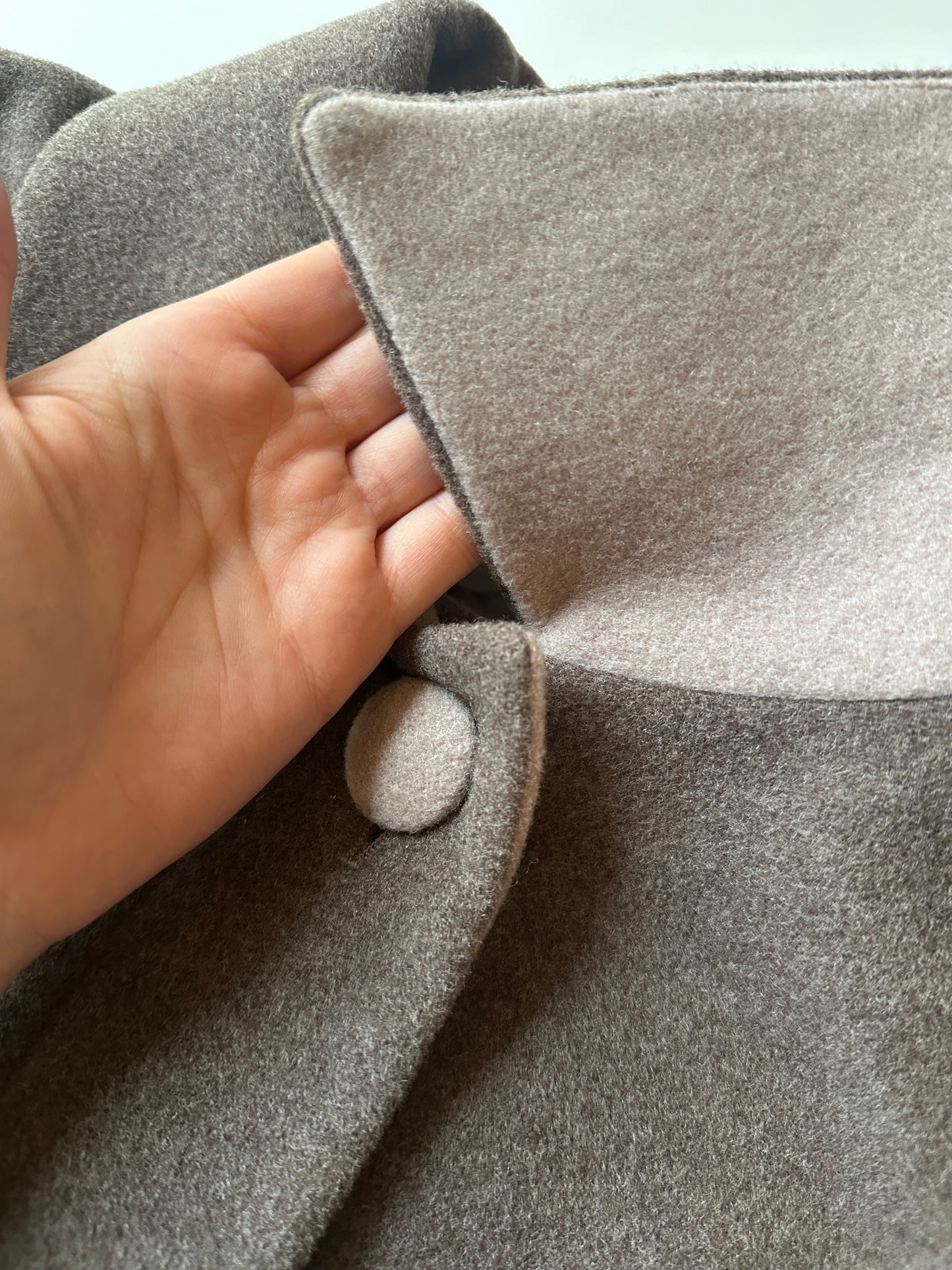 Vintage taupe wool and cashmere long coat