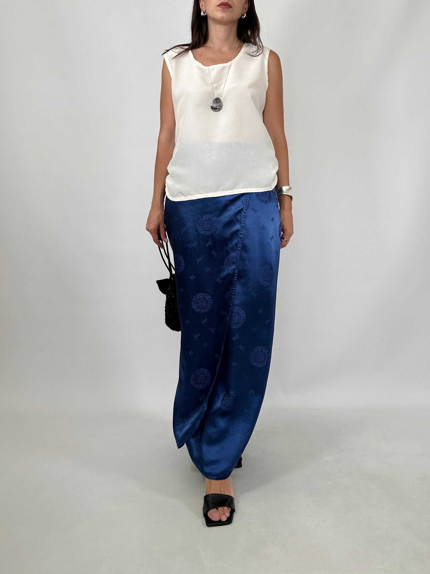Side Drawstring Silk Top