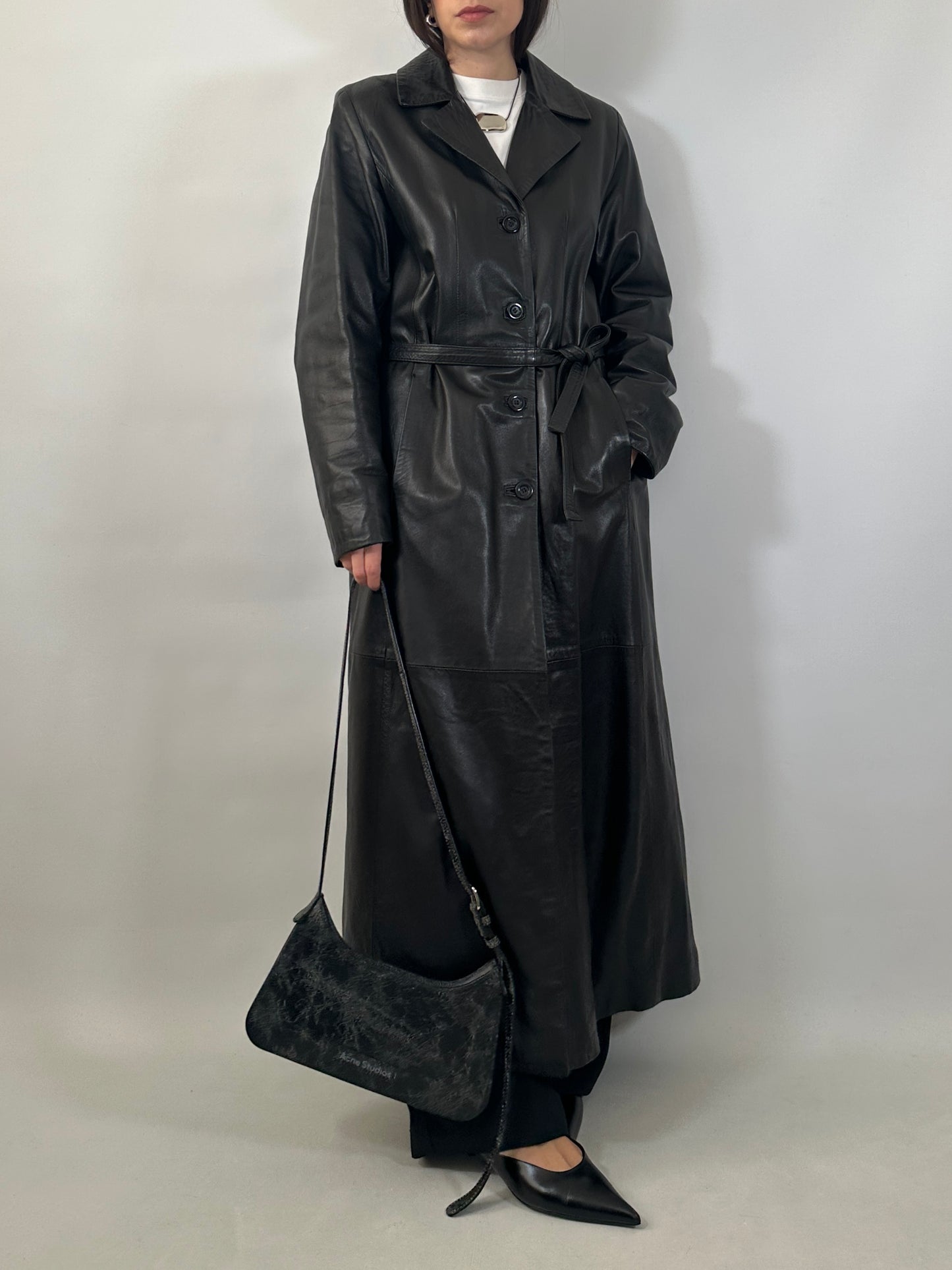 Extra-Long Soft Leather Coat