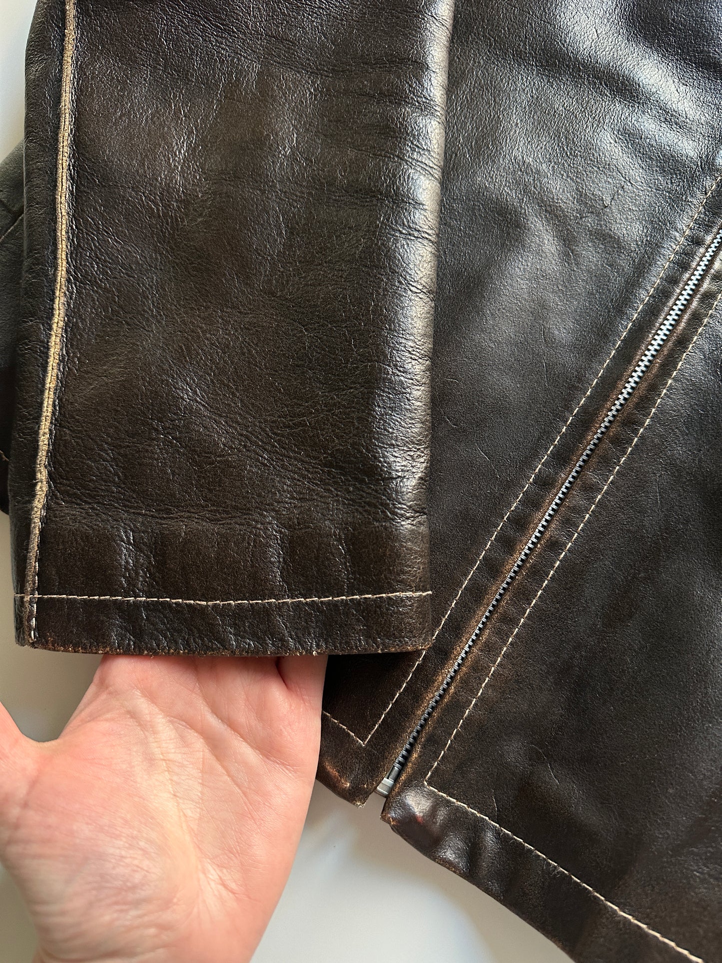 Vintage Leather Café Racer Jacket