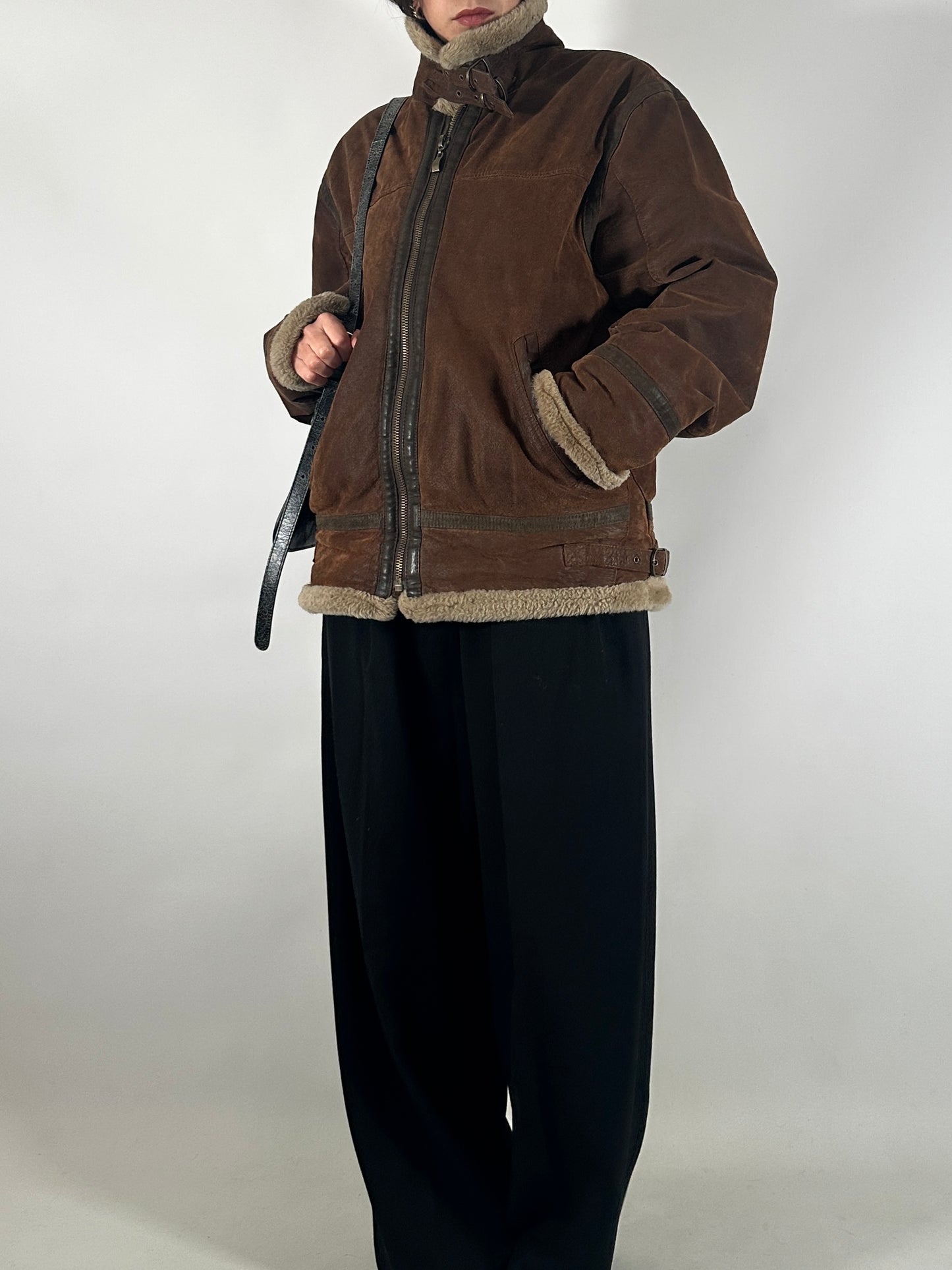 Aviator-Inspired Shearling Jacket