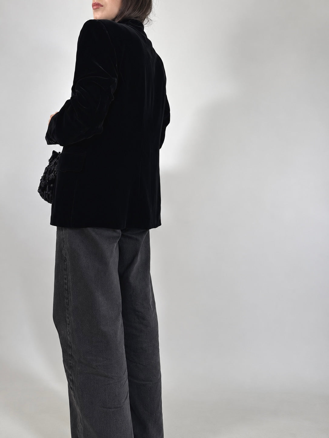 Vintage Velvet High Collar Jacket