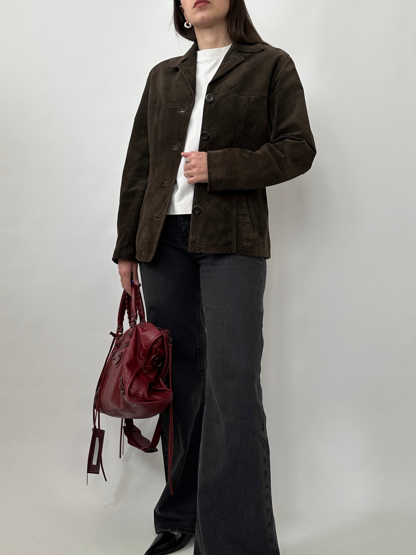 Slim Fit Brown Suede Leather Jacket