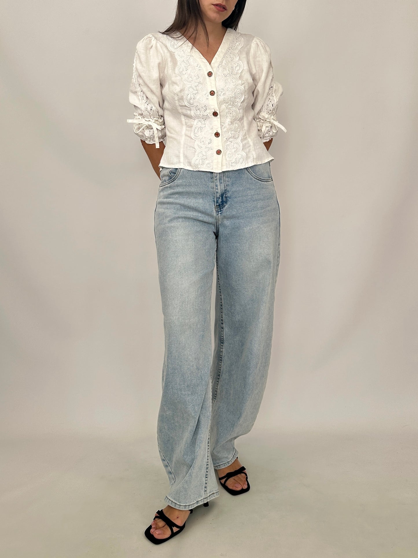 Vintage Linen Broderie Blouse