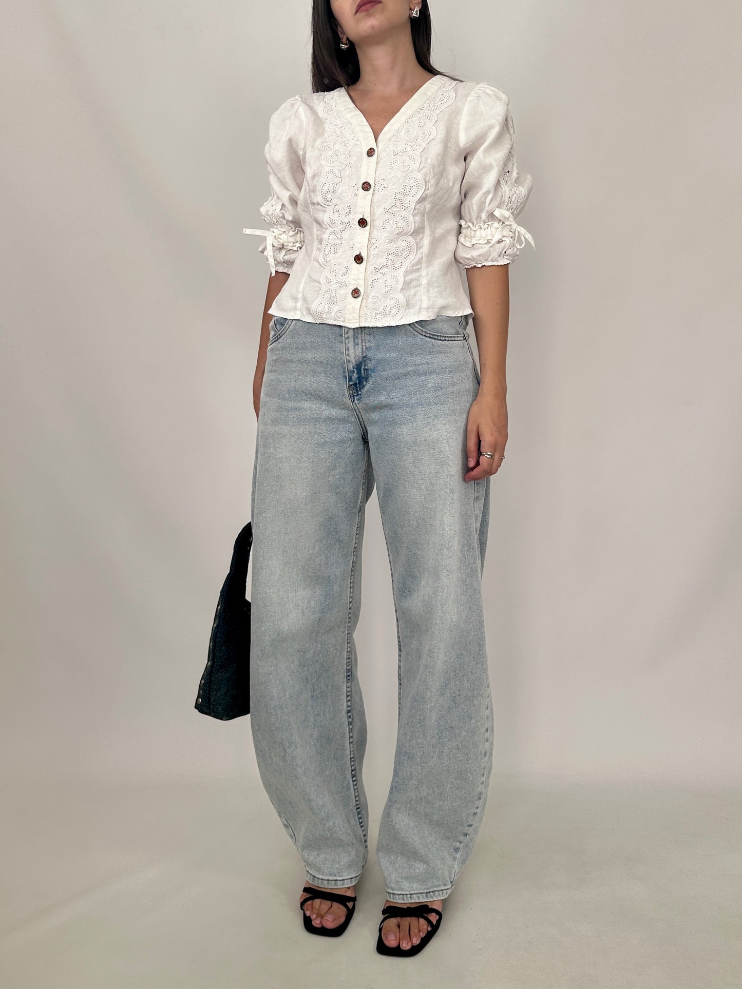 Vintage Linen Broderie Blouse