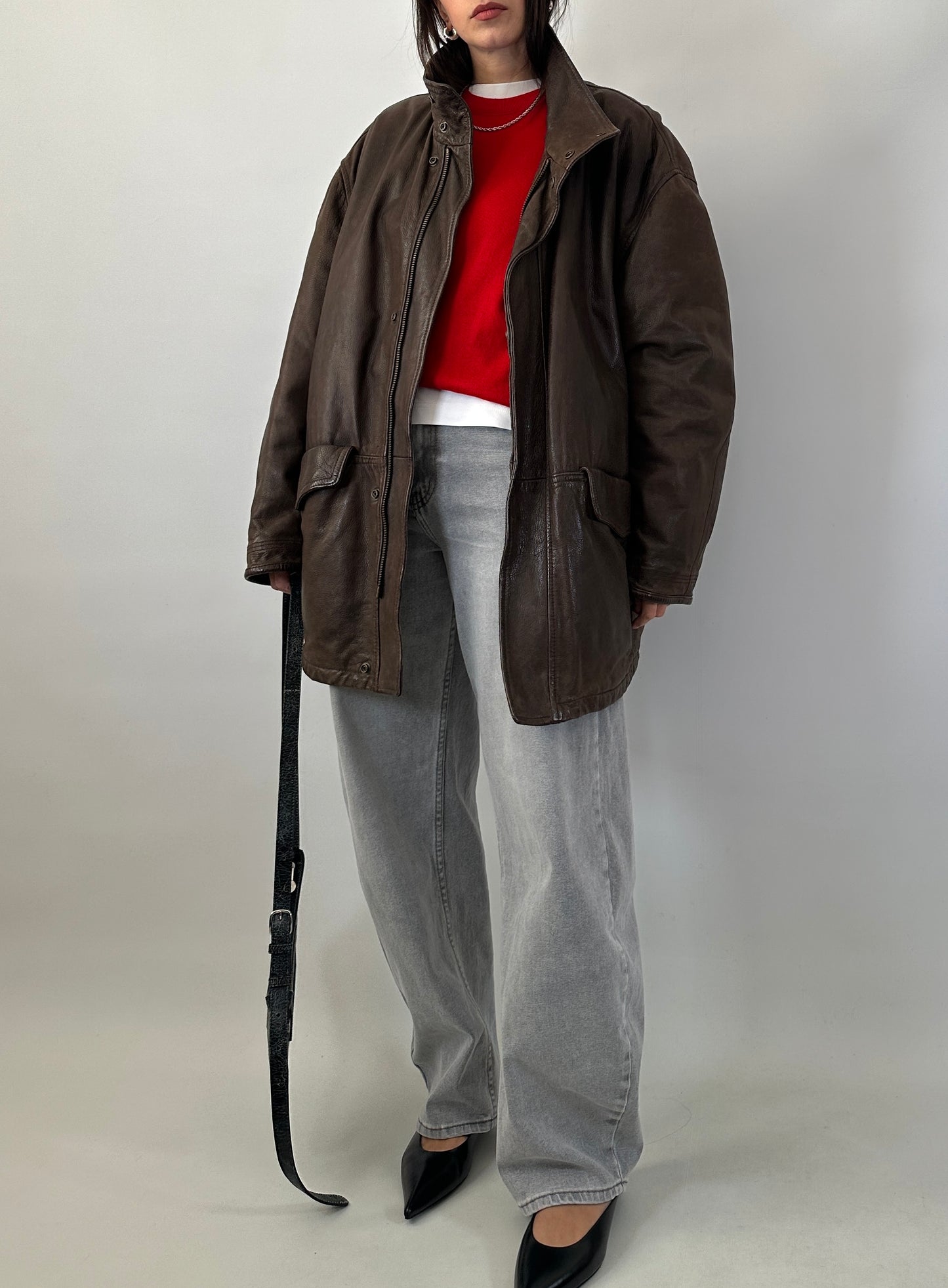 Valentino vintage real leather field jacket