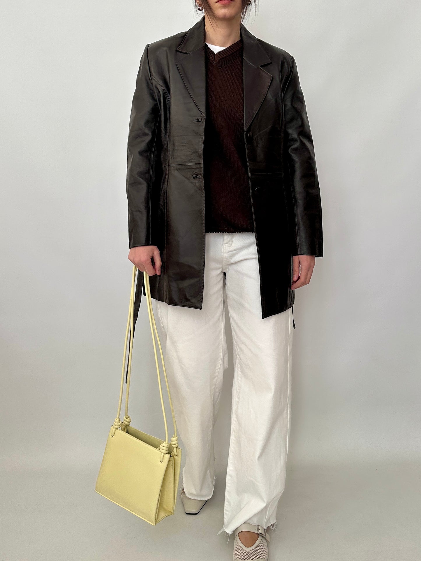 Chocolate real leather jacket