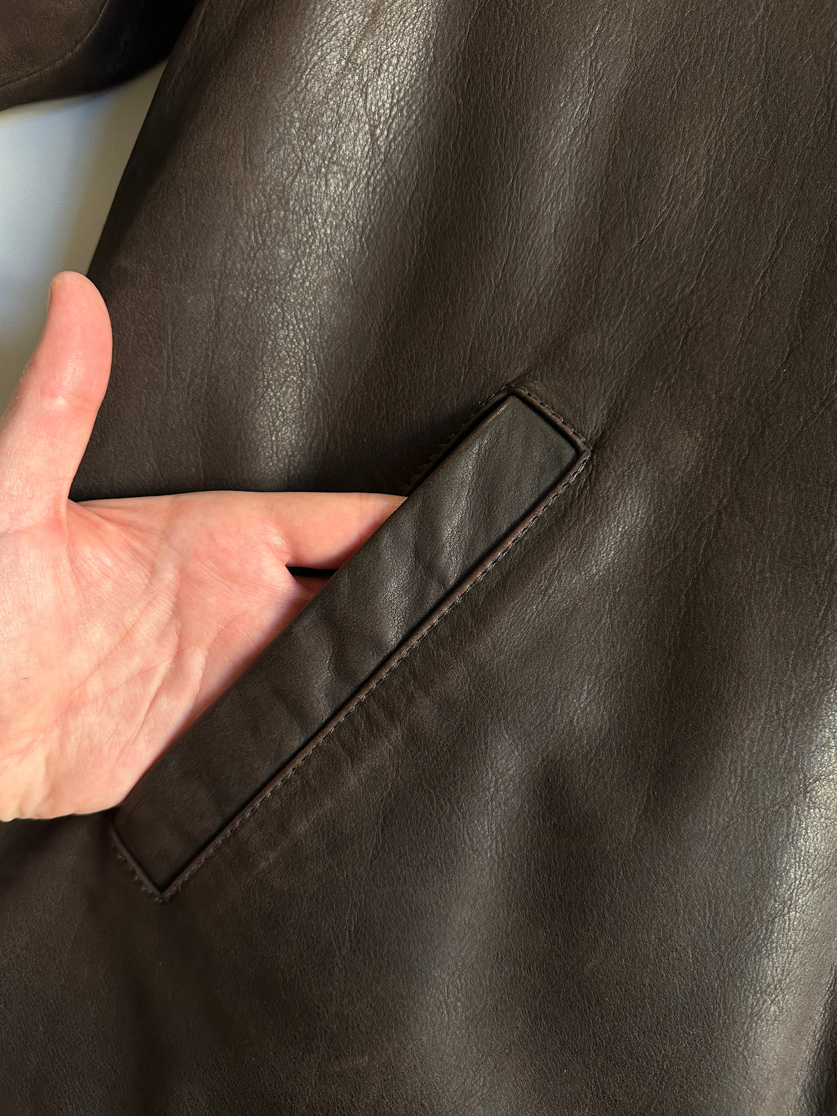 Vintage Brown Nubuck Leather Jacket