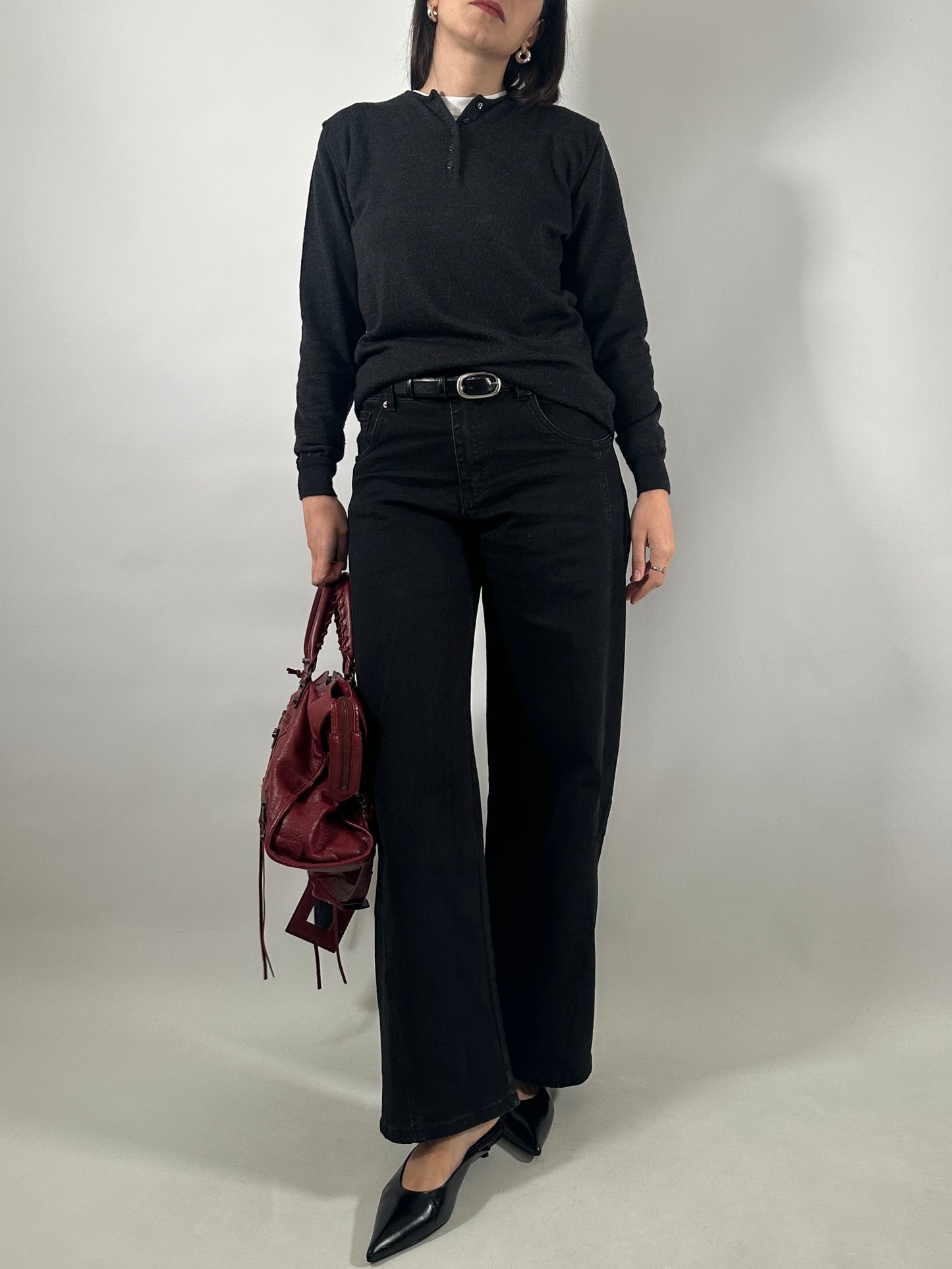 Merino Wool Henley Sweater