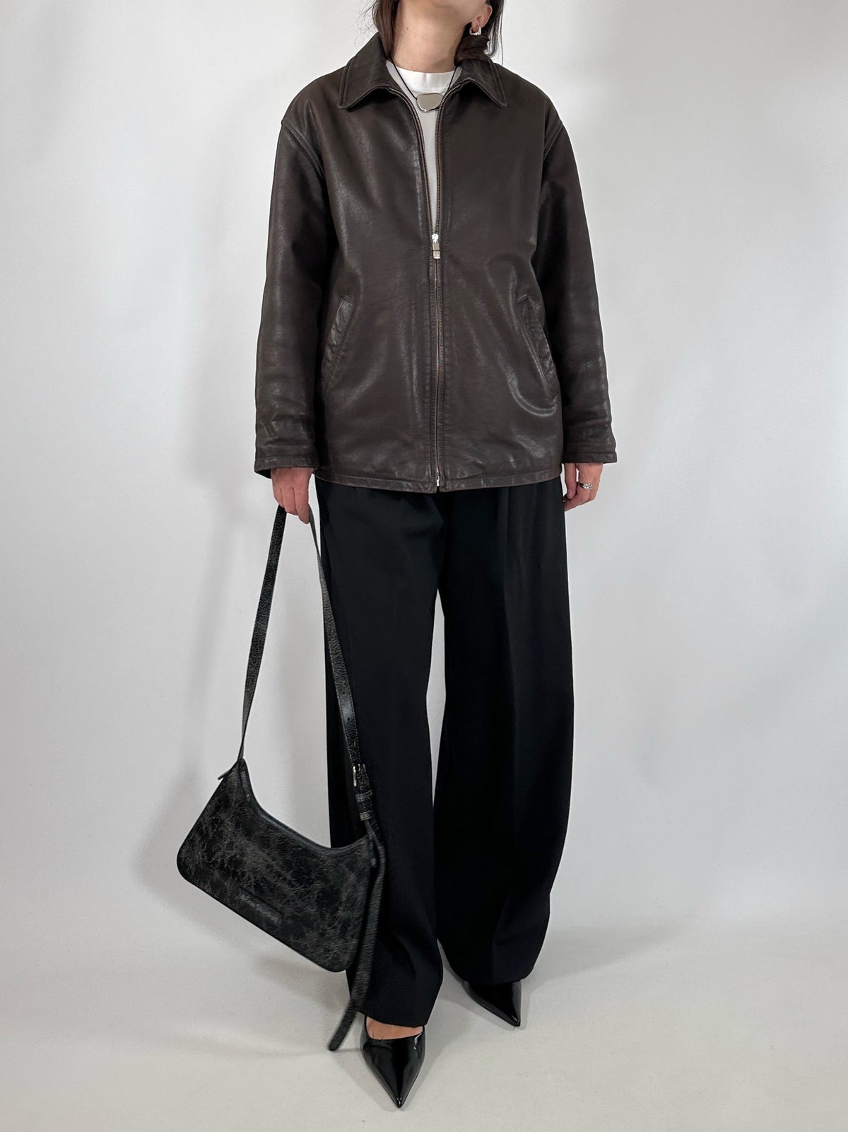 Vintage Brown Nubuck Leather Jacket