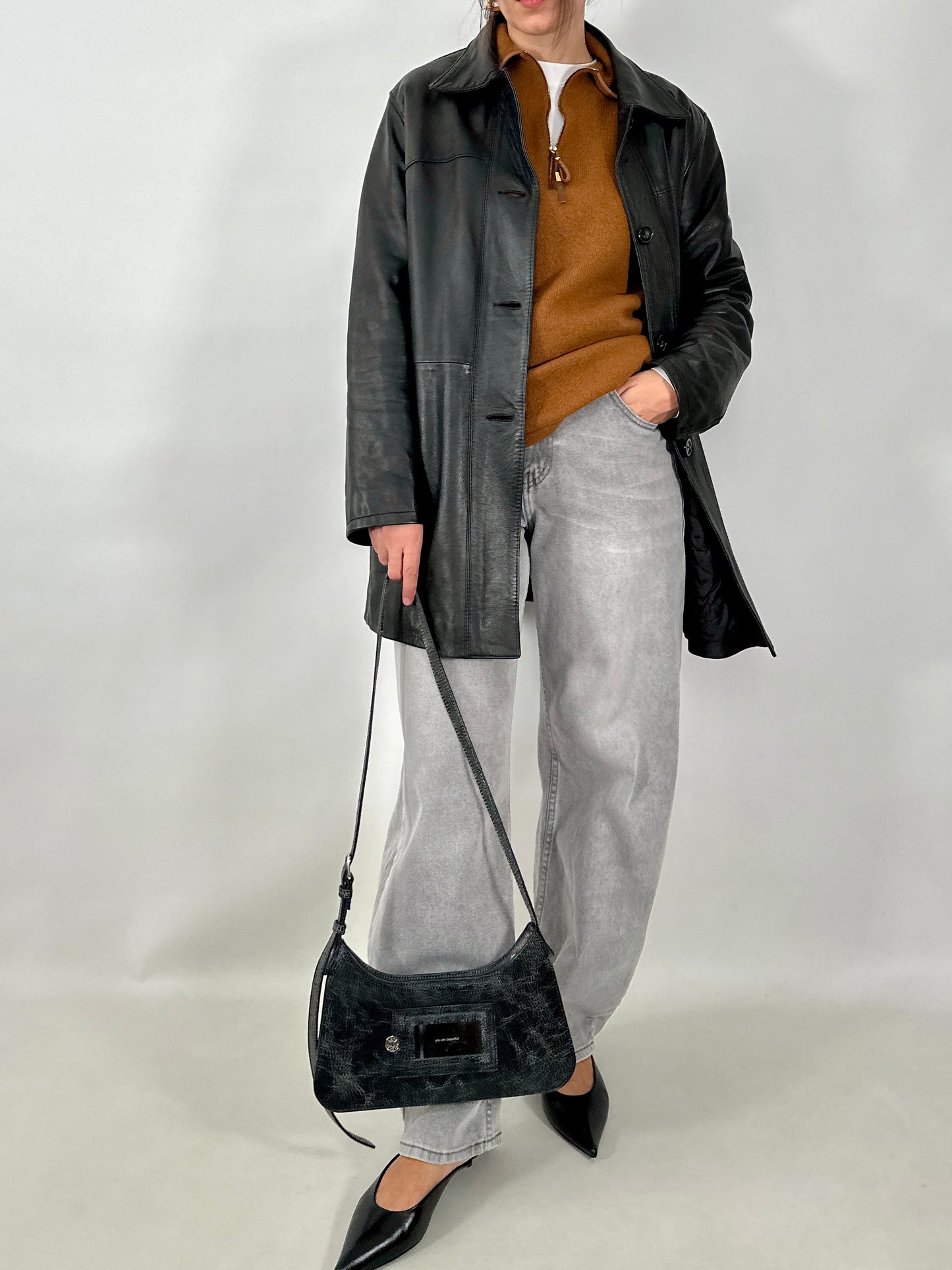 Classic real leather jacket