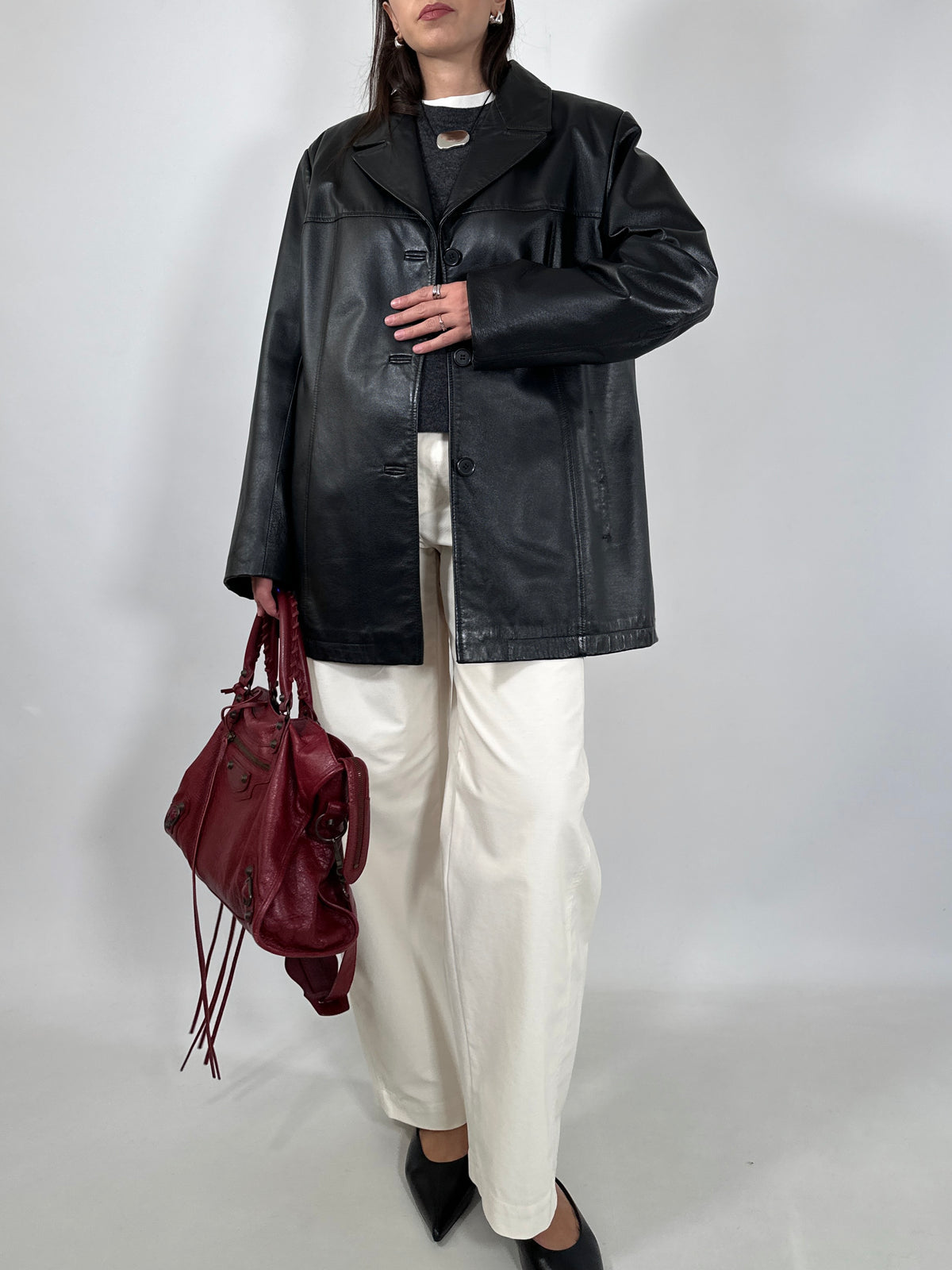 Black Leather Straight Jacket