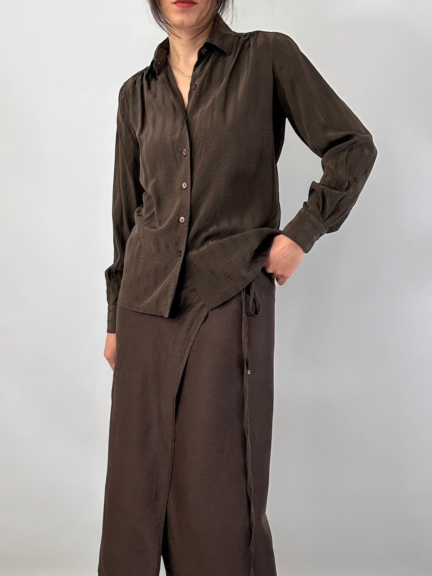 Vintage jacquard silk shirt