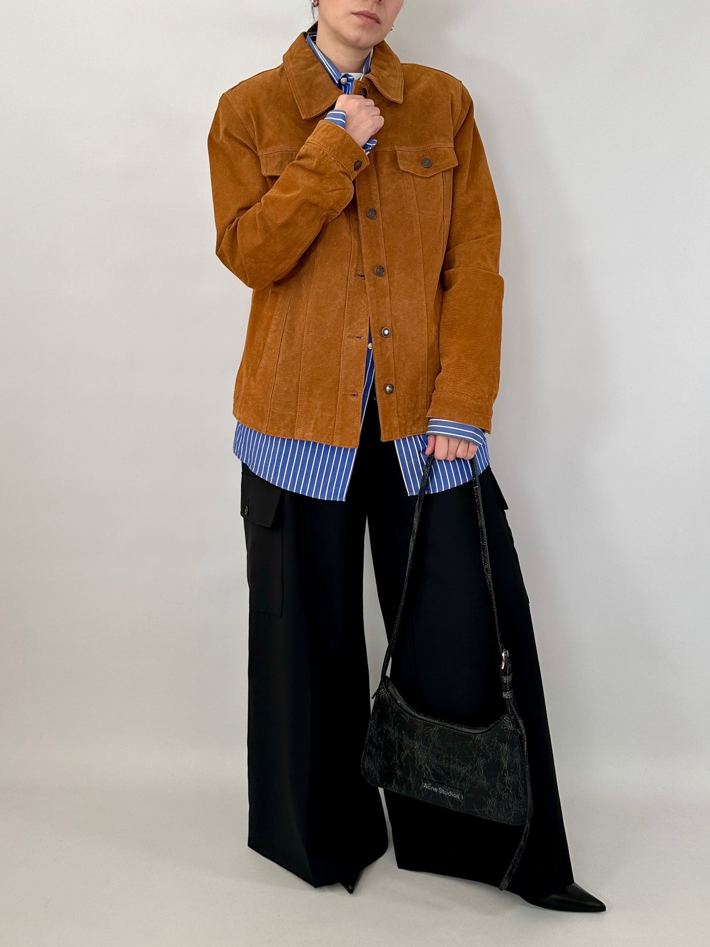 Real suede jacket in denim style