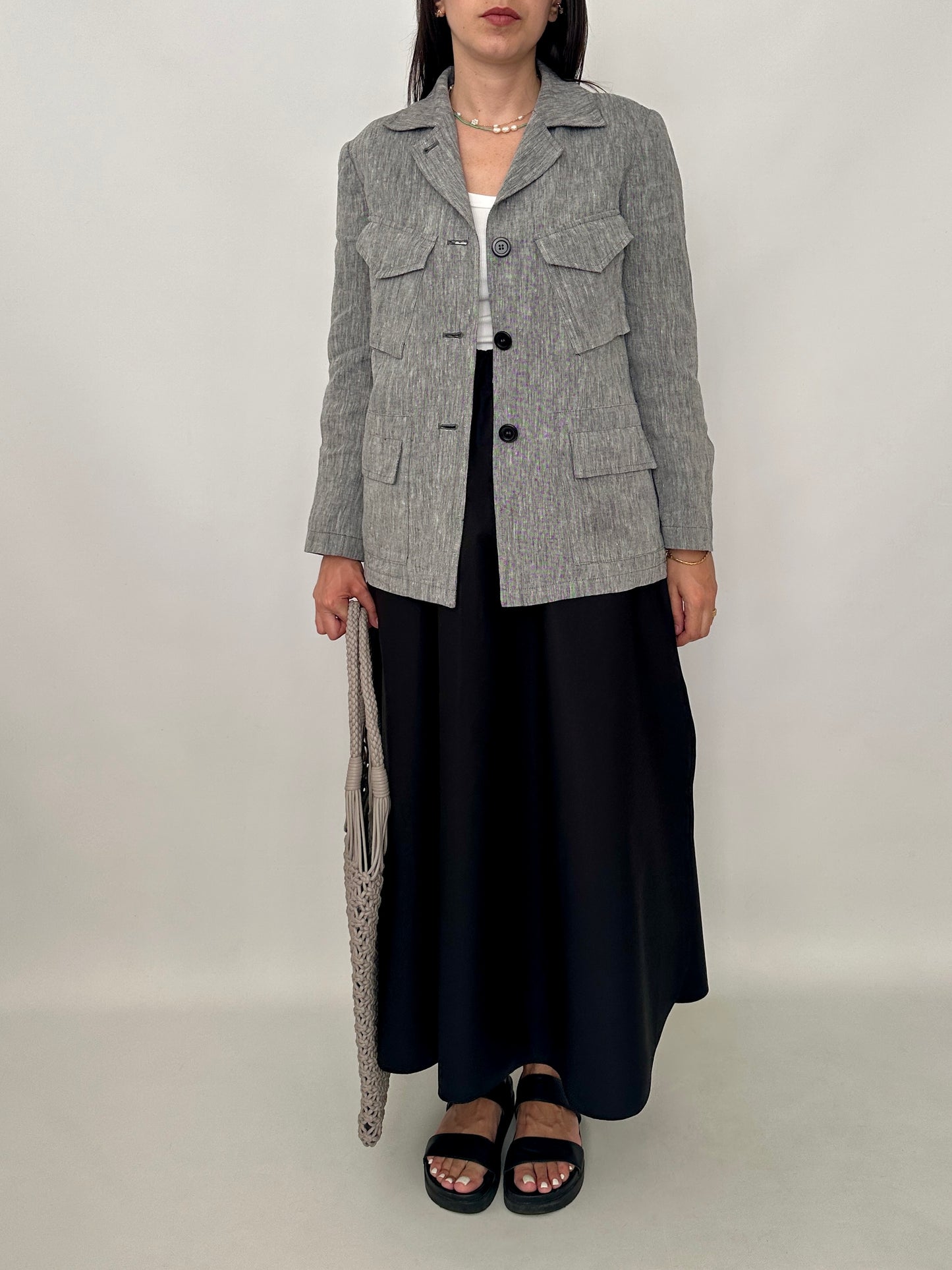 Max Mara pure linen utility jacket