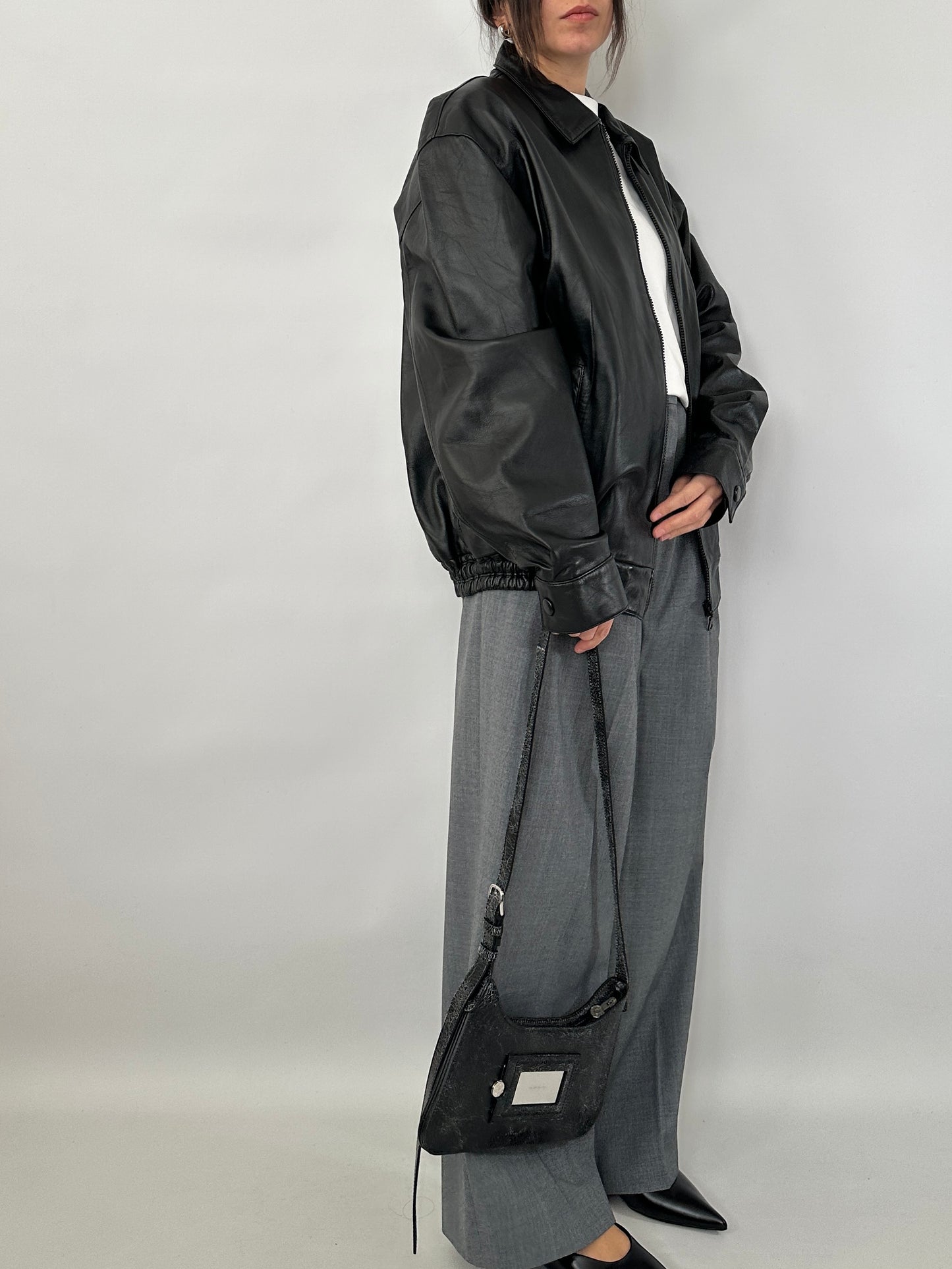 Vintage bomber in genuine leather