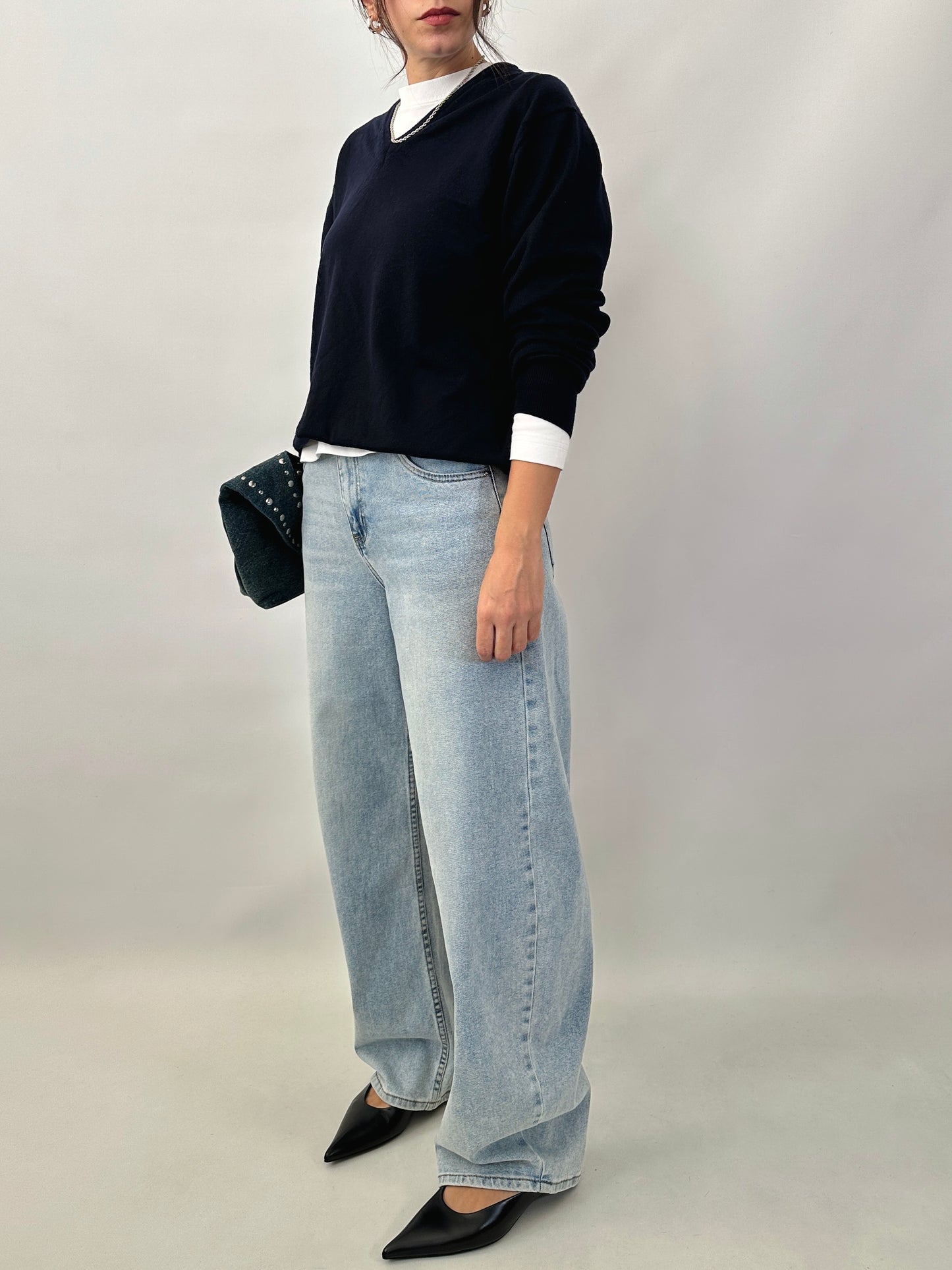 Essential soft wool blue sweater