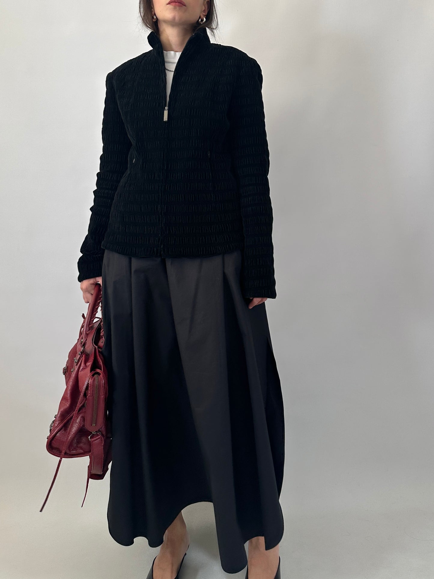 Vintage Ferré pleated velvet jacket