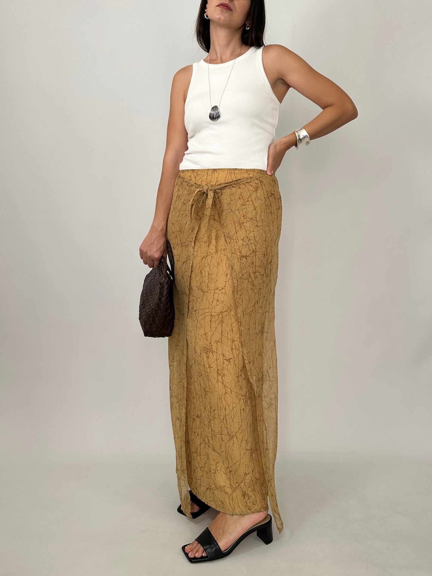 Marella Silk Overlay Maxi Skirt