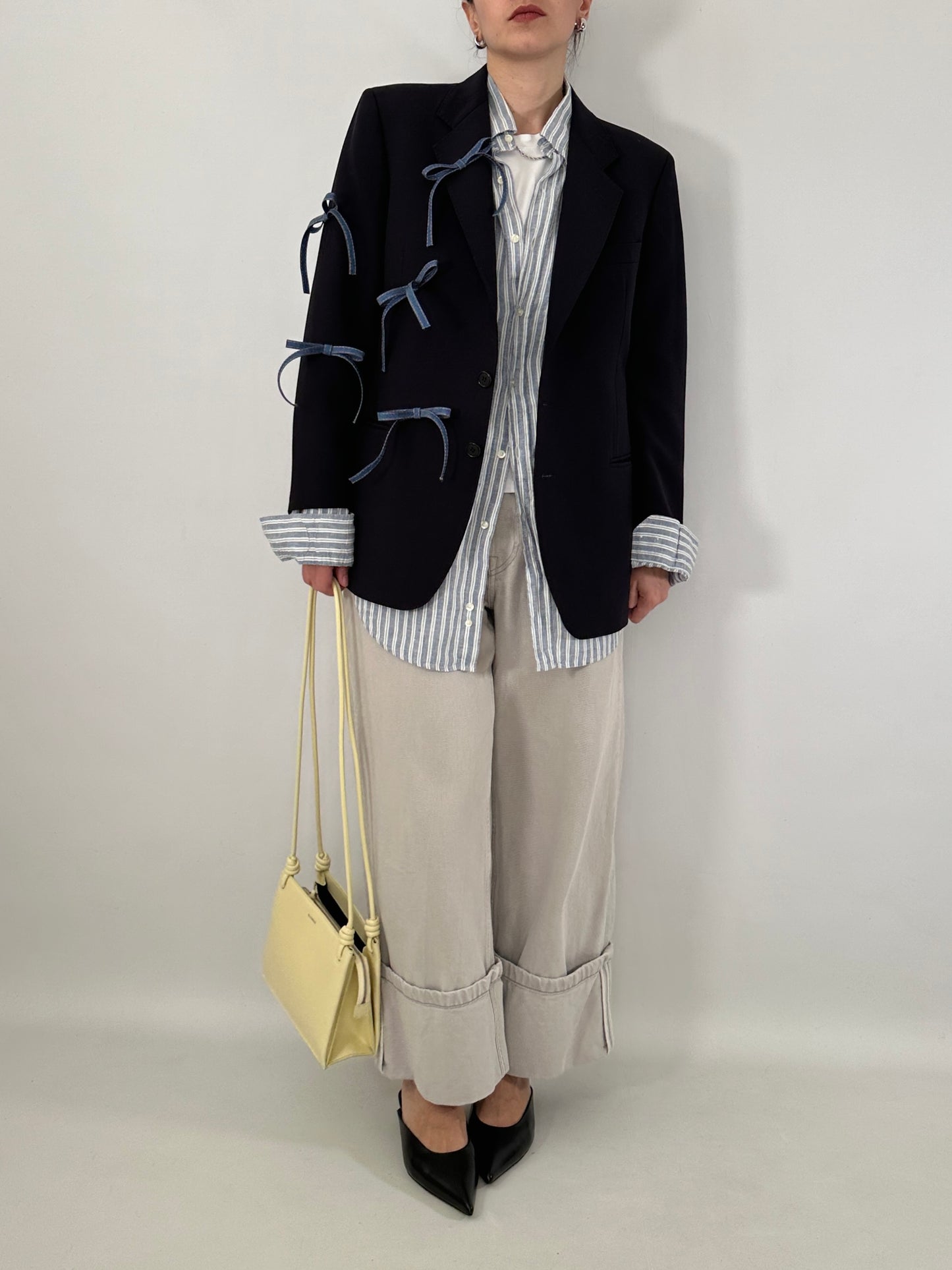 Reworked blue vintage men blazer