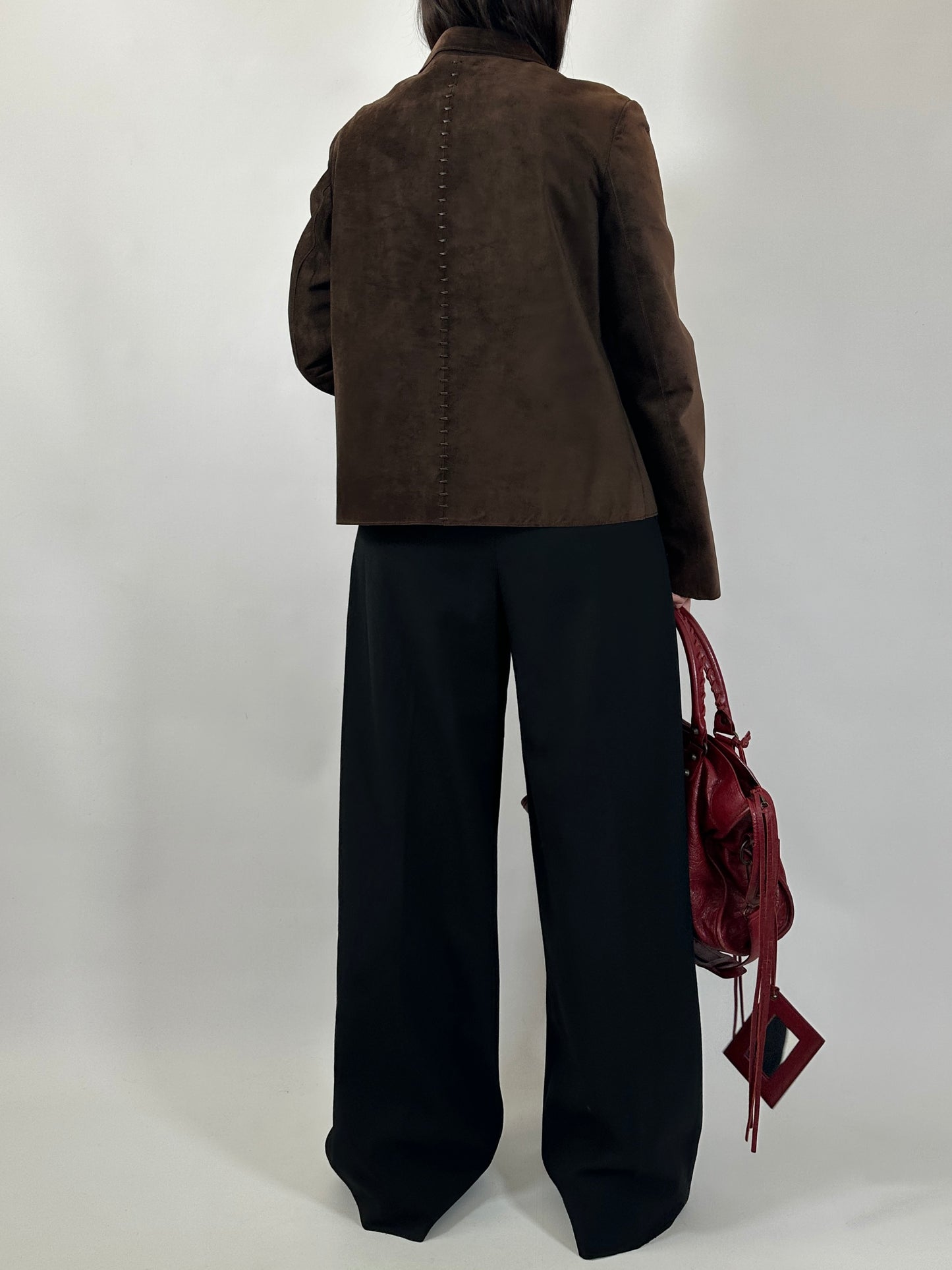 Brown Suede Boxy Fit Jacket