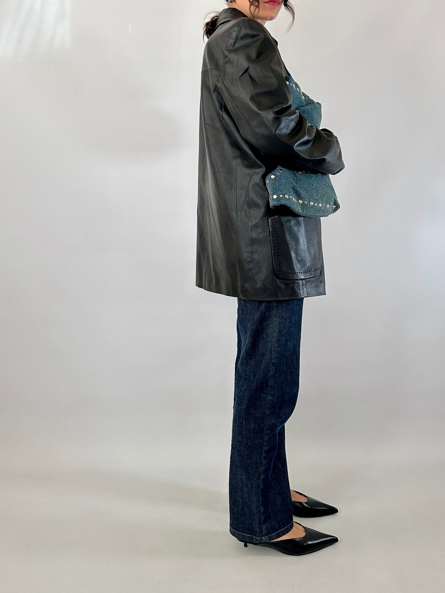 Hand-stitched soft leather jacket