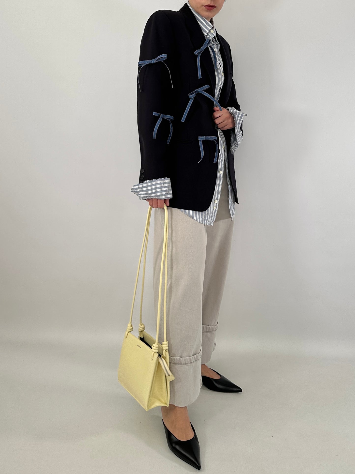 Reworked blue vintage men blazer