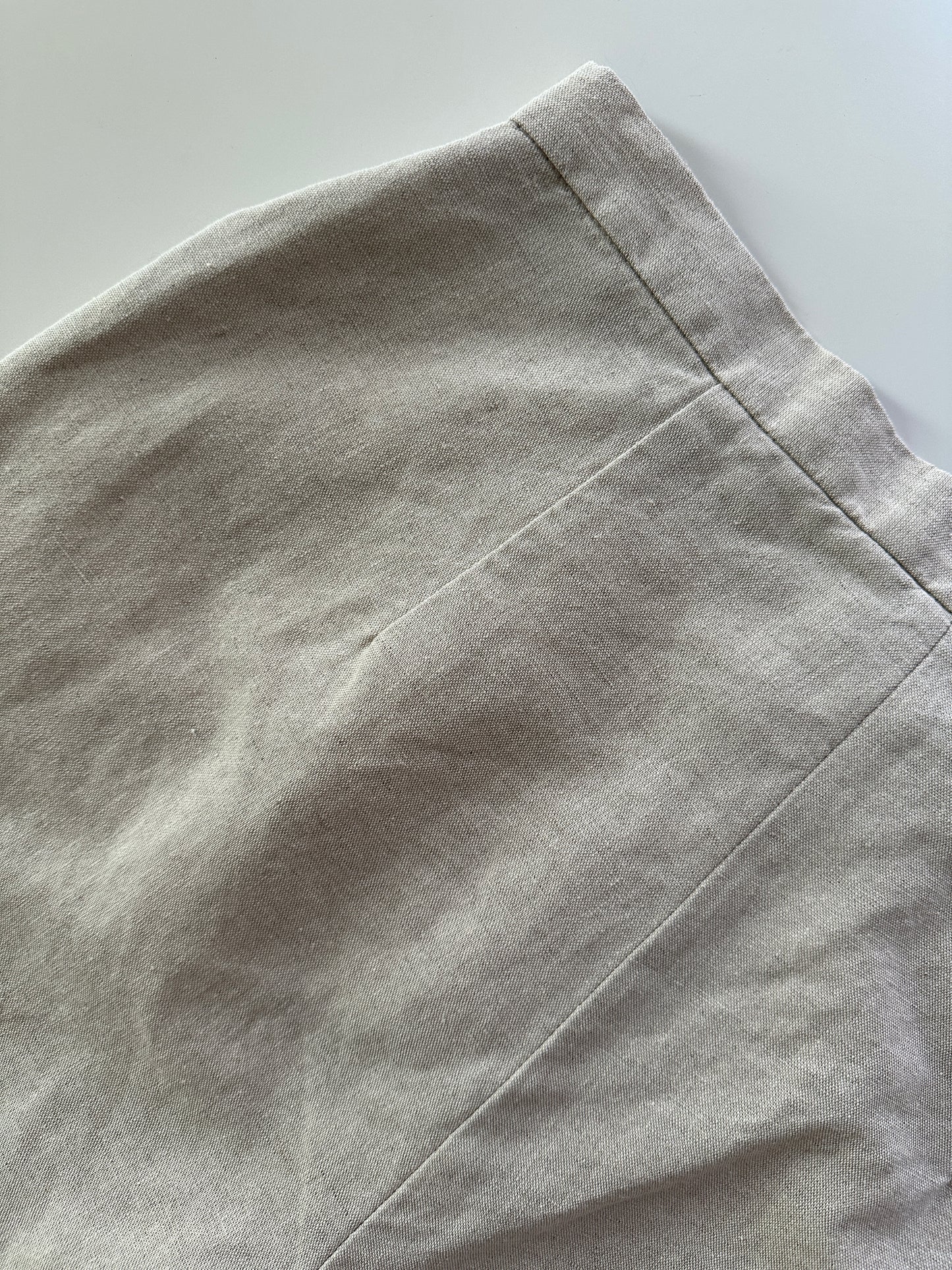 Linen Blend Wide Leg Trousers