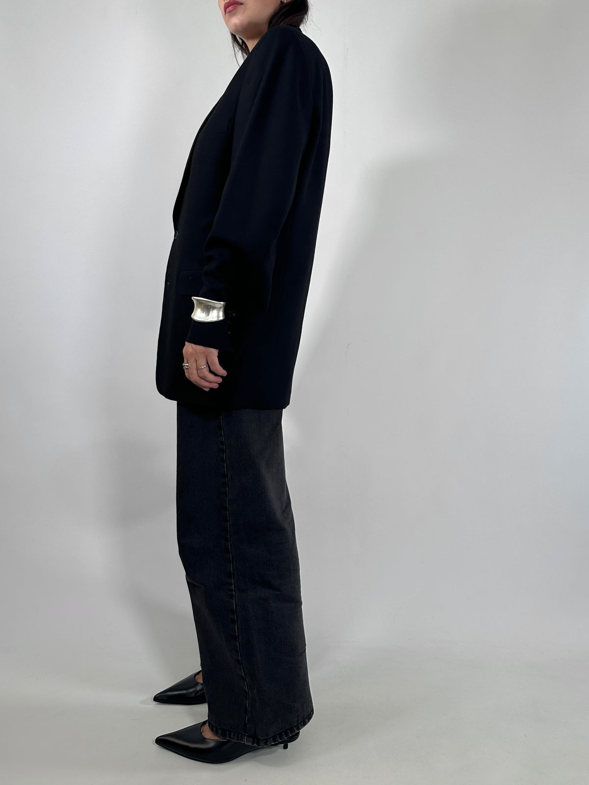 Black Wool Tailored Blazer