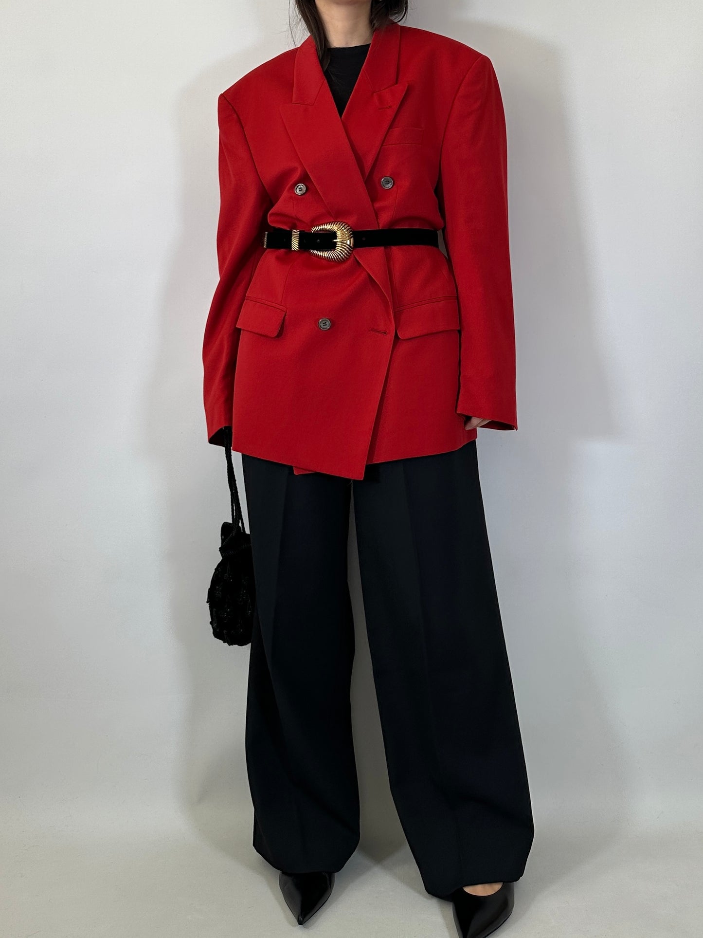Vintage Oversize Red Wool Blazer