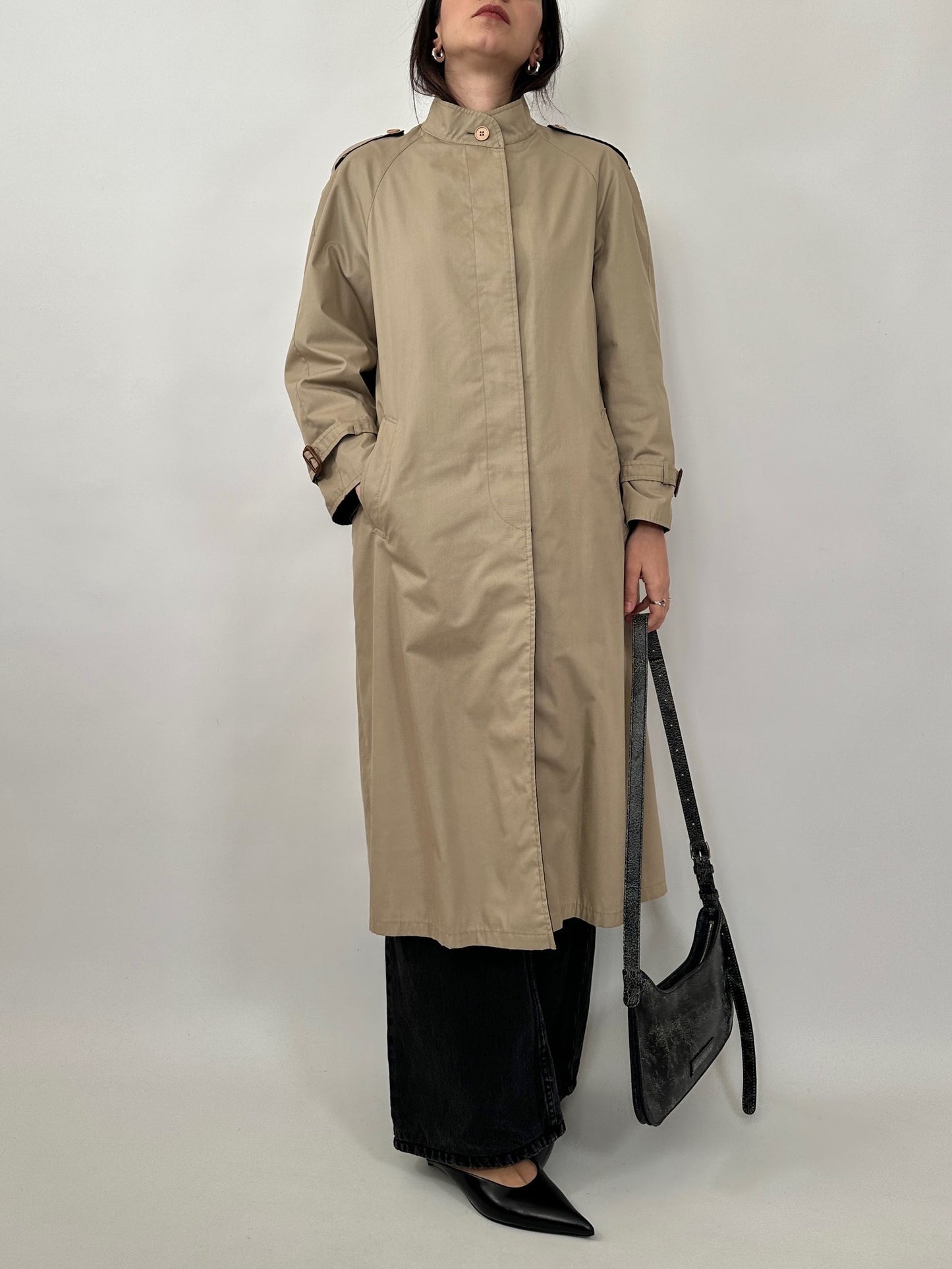Vintage Reversible Lightweight Coat - Beige/Black