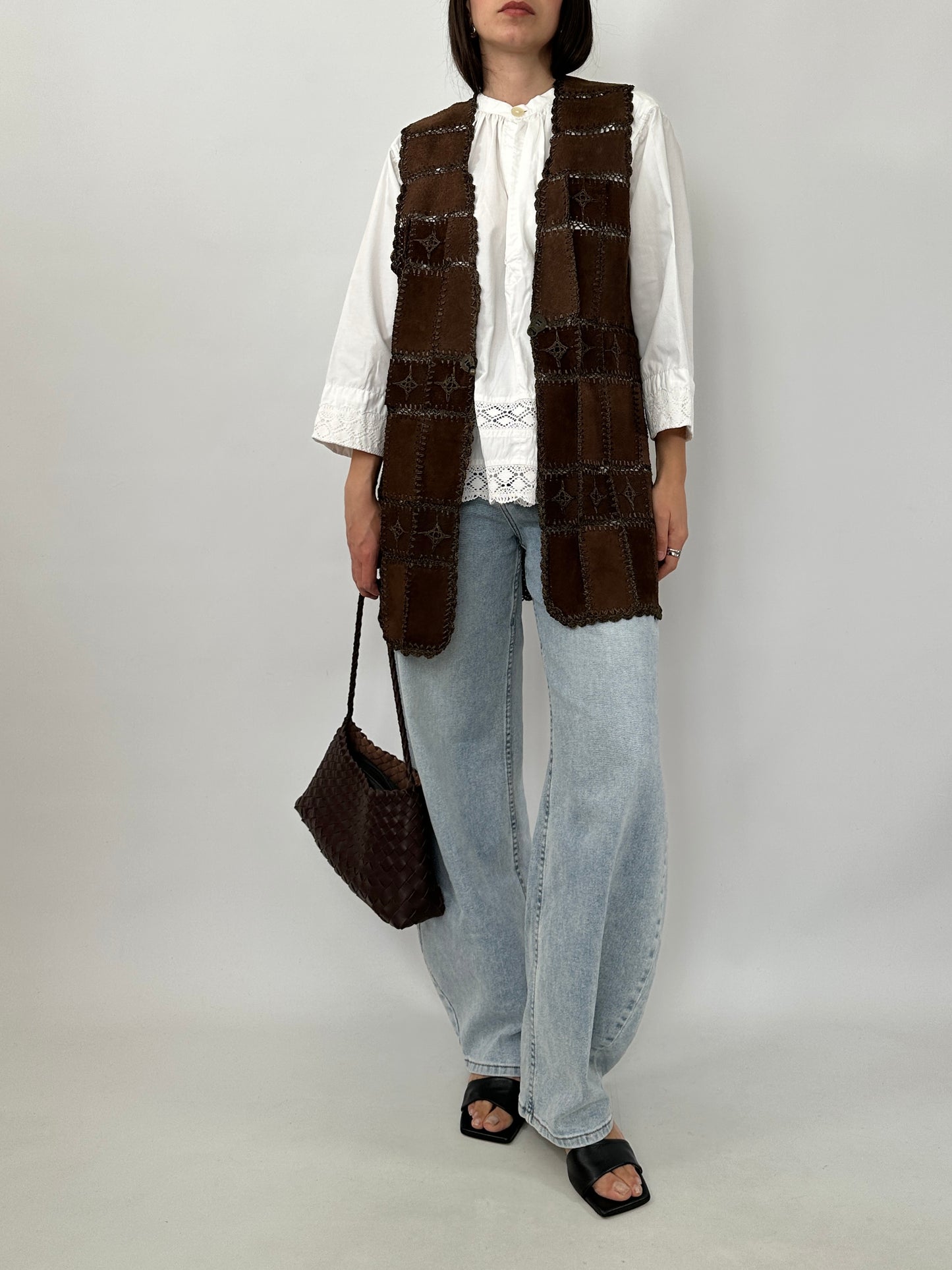 Vintage Boho Patchwork Leather Vest
