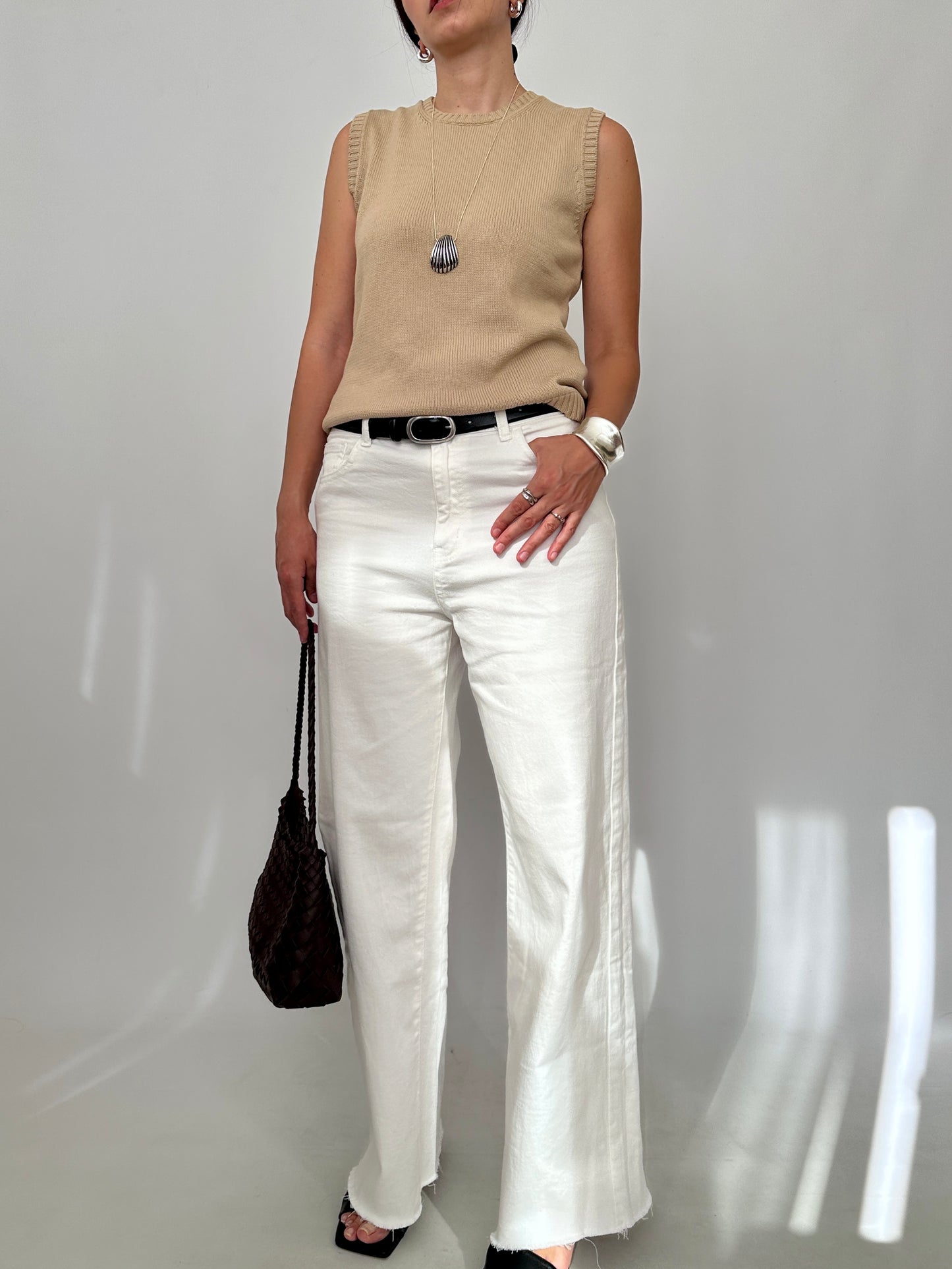 Pure Cotton Knit Sleveless Top