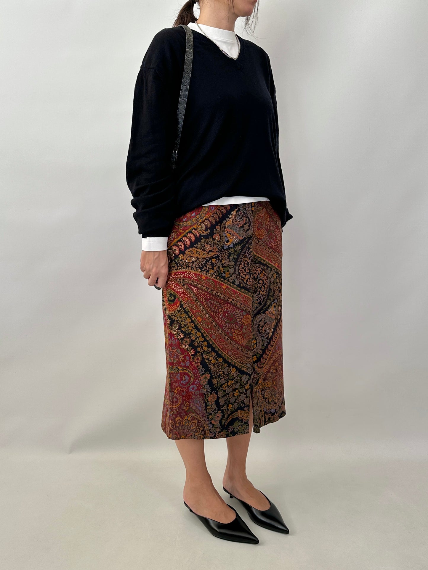 Etro silk and wool pencil skirt