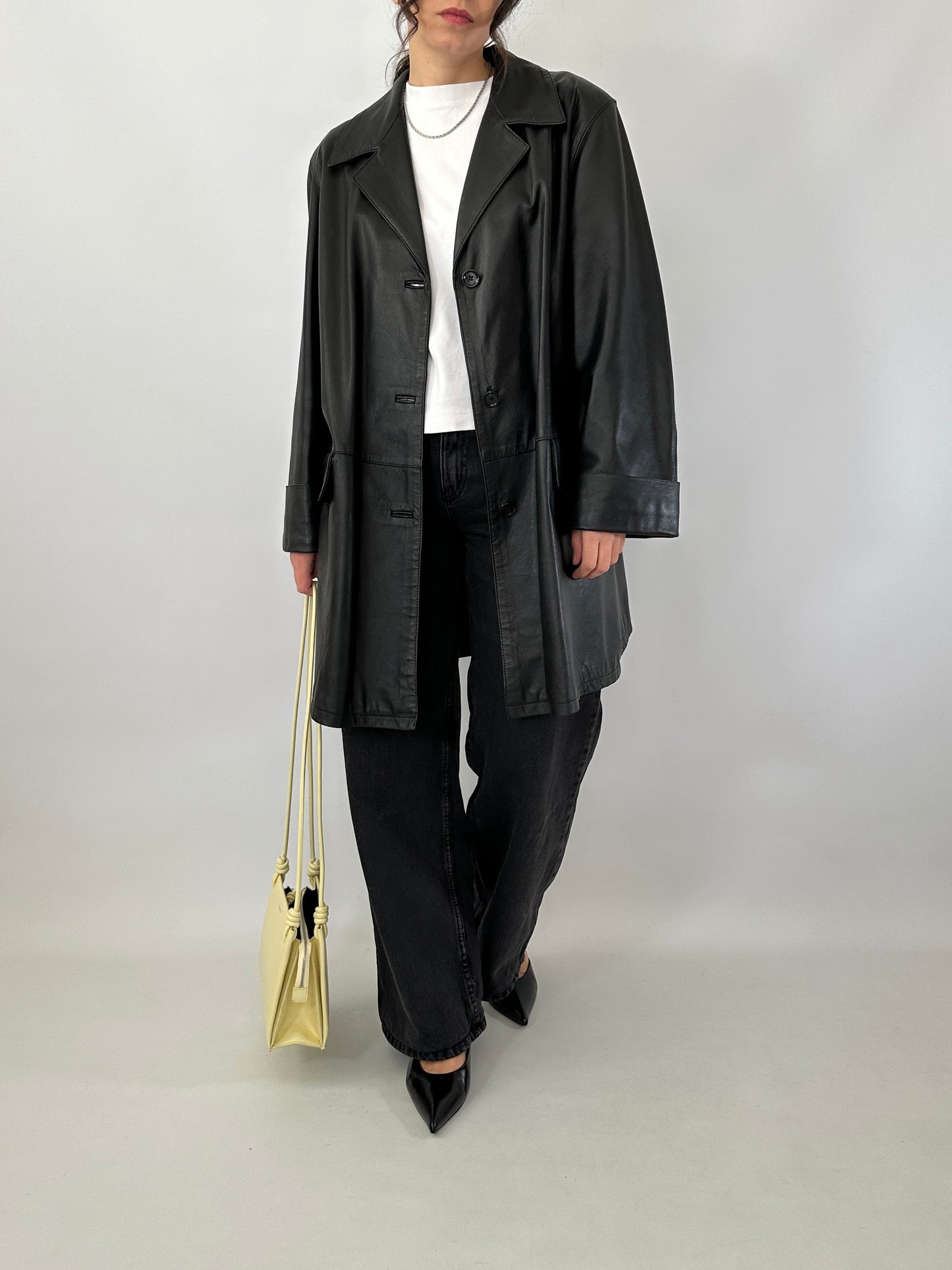 Long soft leather jacket