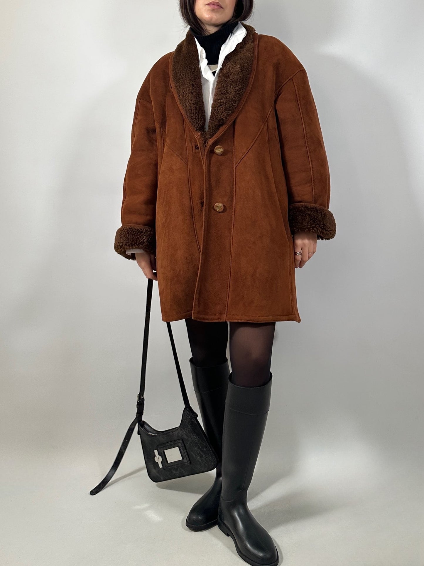 Vintage Shearling Suede Coat