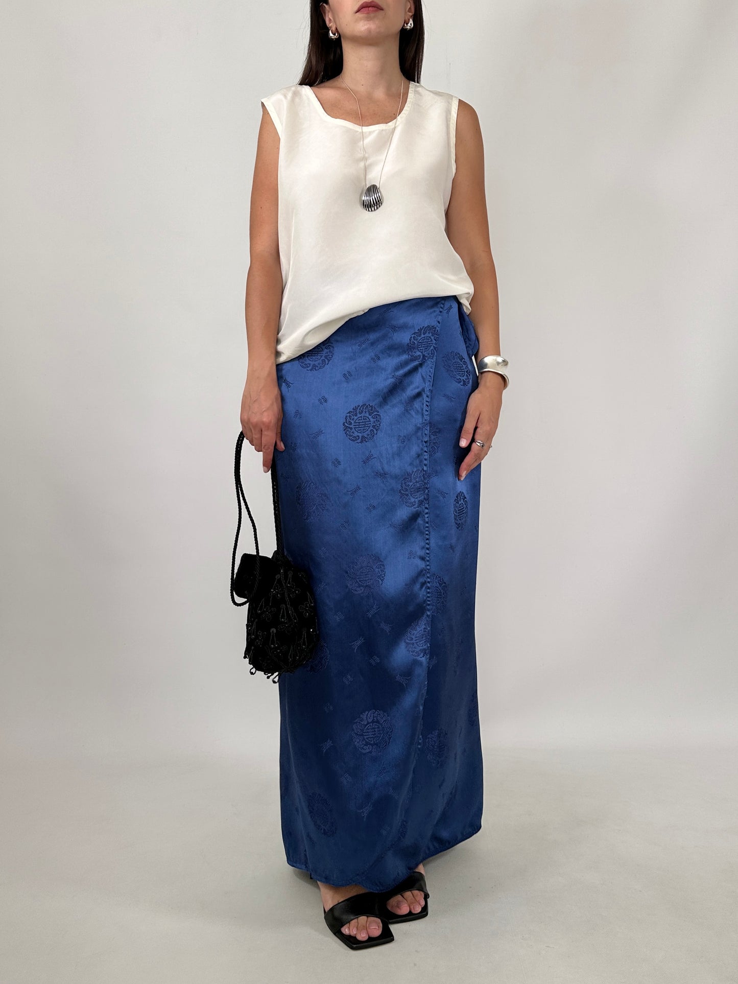 Side Drawstring Silk Top