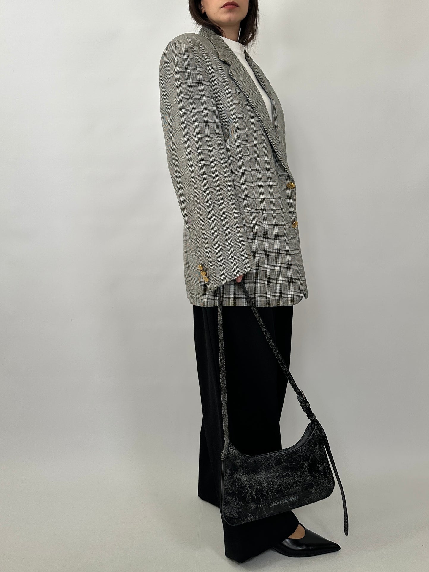 Vintage Valentino Check Wool Blazer