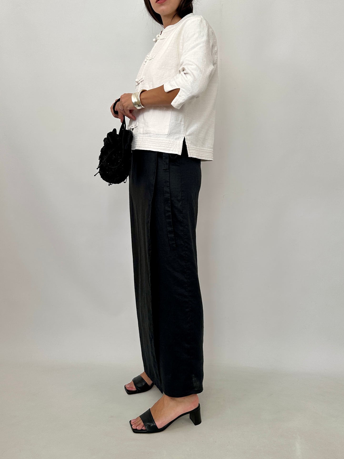 Boxy Textured Frog Closure Jacket