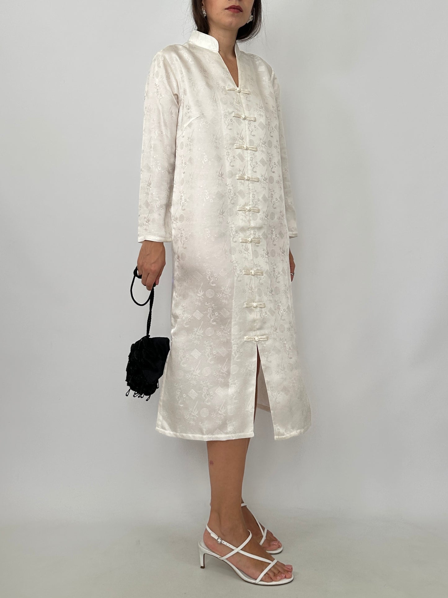 White Silk Oriental Dress - New with Tag
