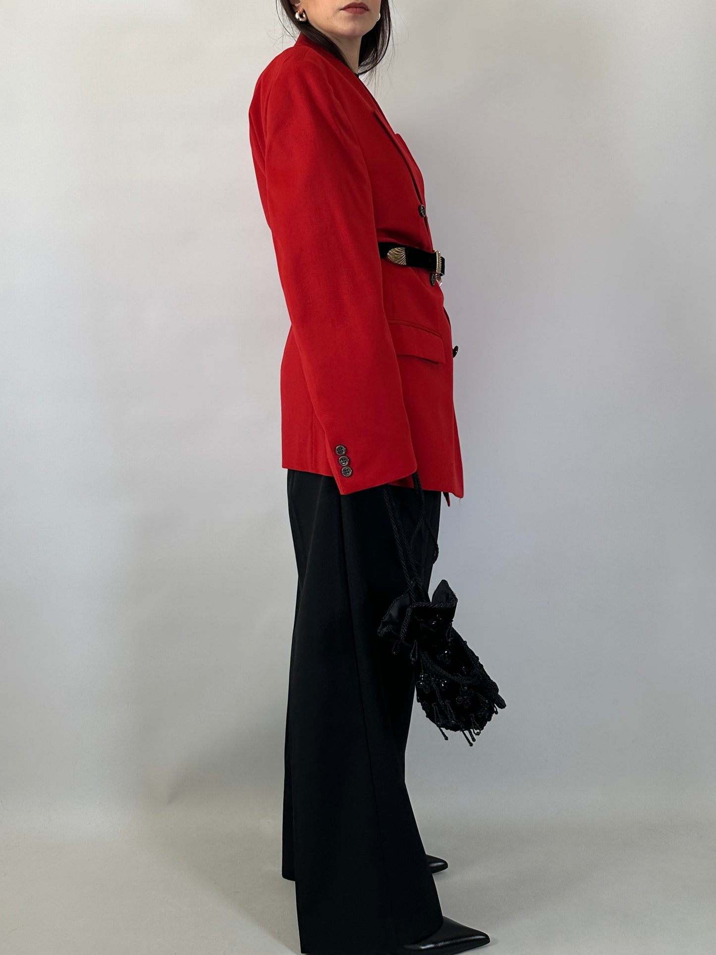 Vintage Oversize Red Wool Blazer