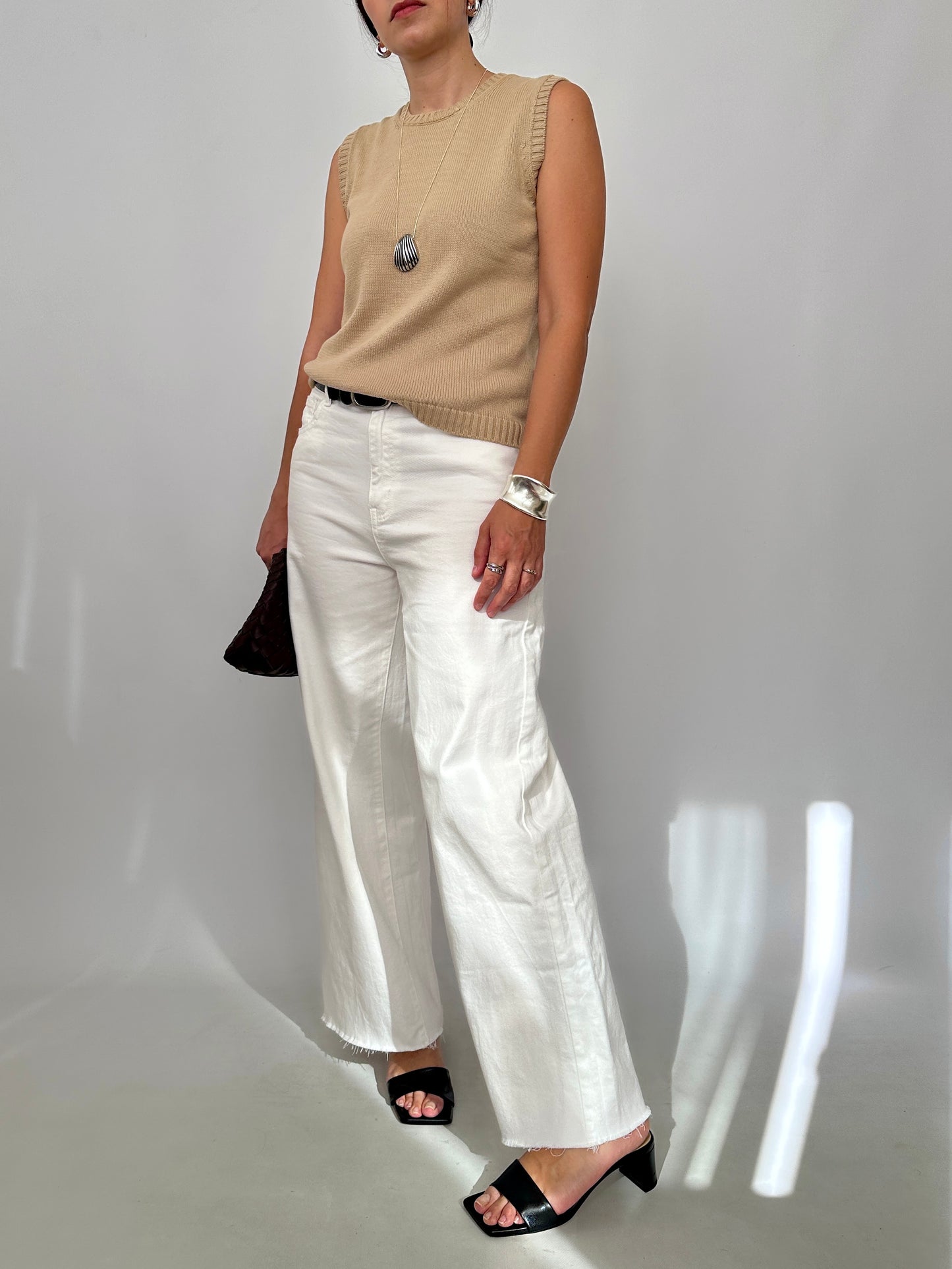 Pure Cotton Knit Sleveless Top