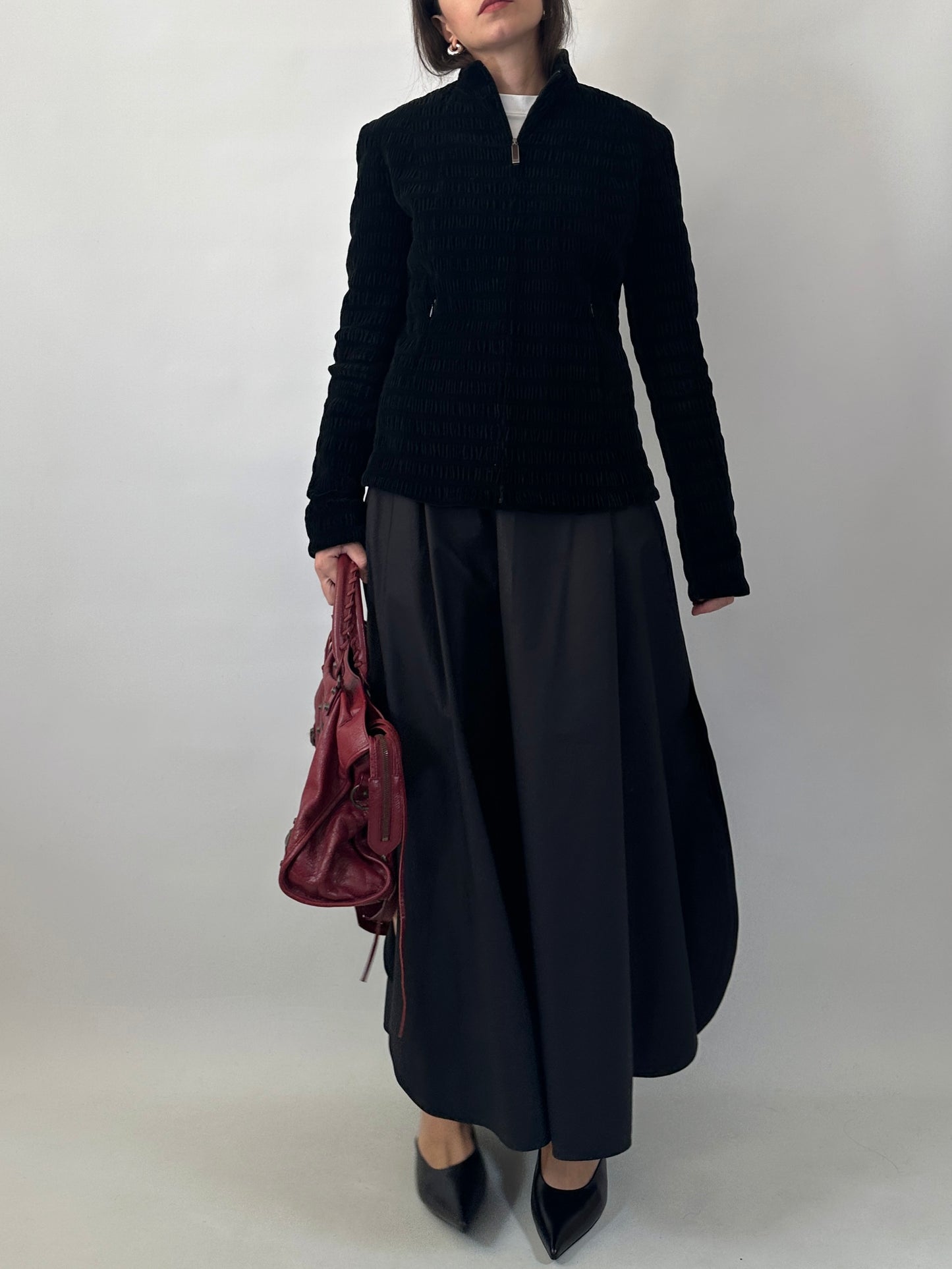 Vintage Ferré pleated velvet jacket