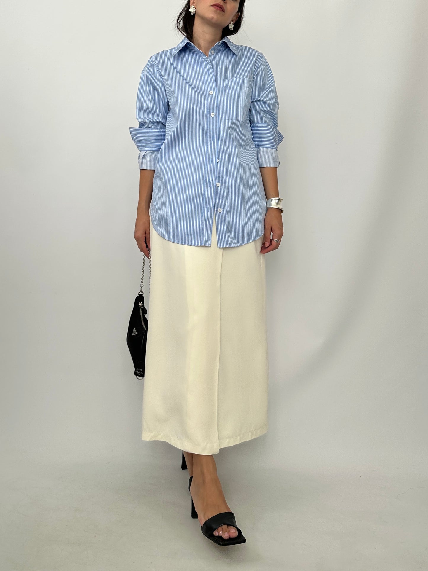 Vintage Wrap Midi Skirt
