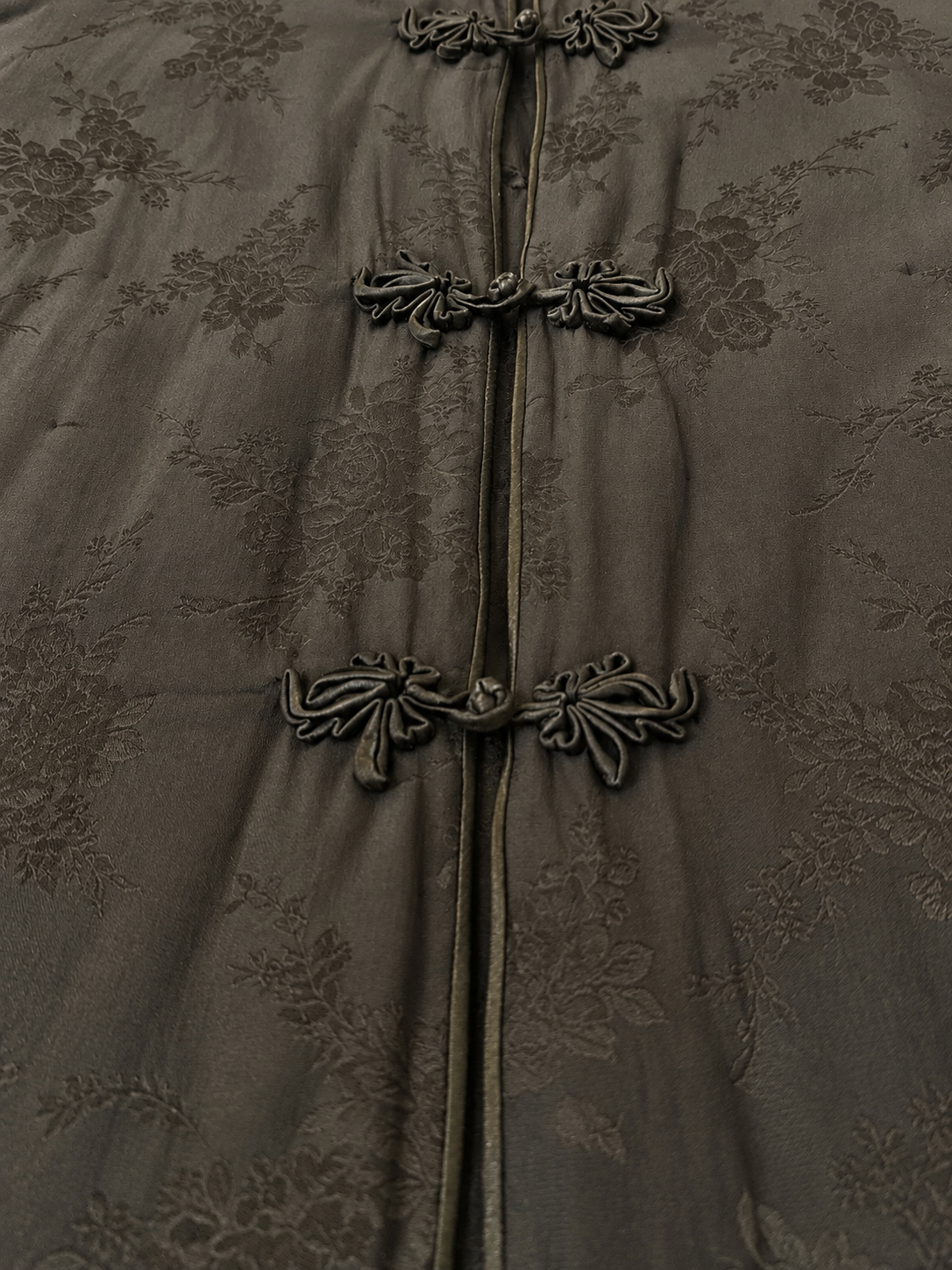 Brown Silk Jacquard Mandarin Jacket