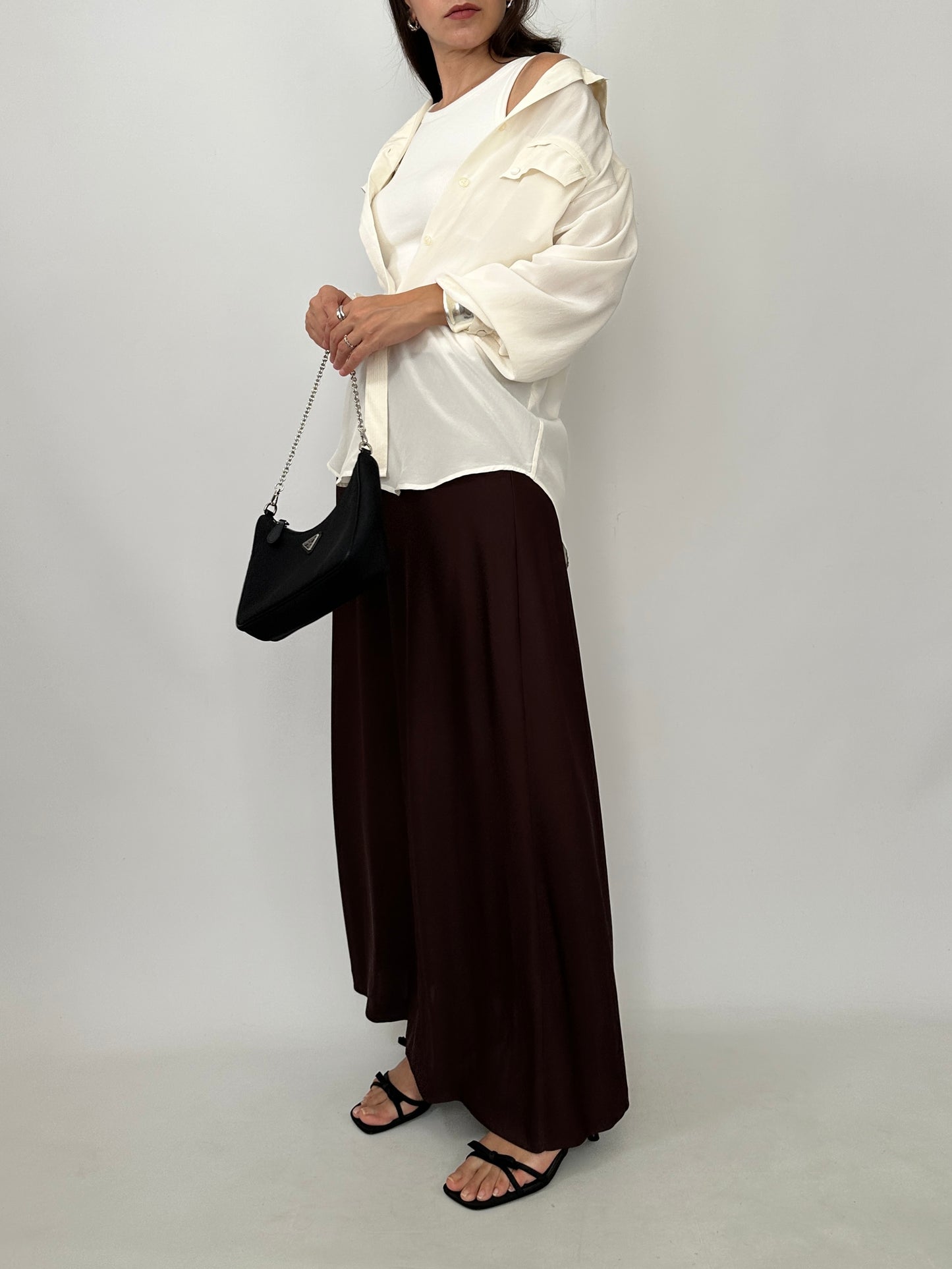 Marella Chocolate Brown Jersey Maxi Skirt